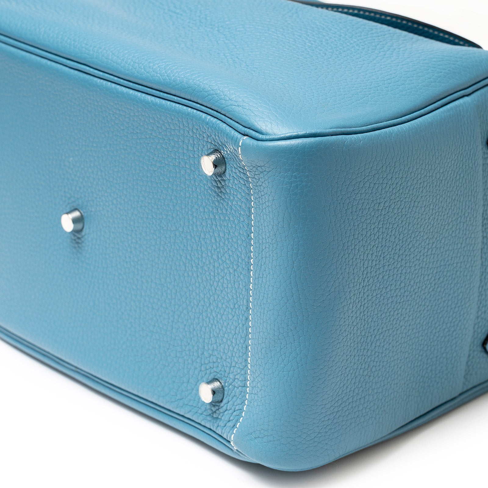 Hermès Lindy 34 Blue Jean Clemence Palladium Hardware