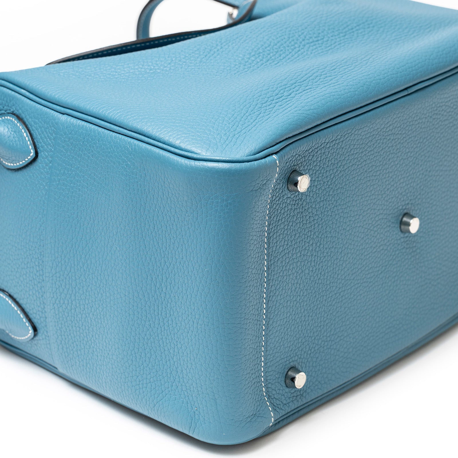 Hermès Lindy 34 Blue Jean Clemence Palladium Hardware