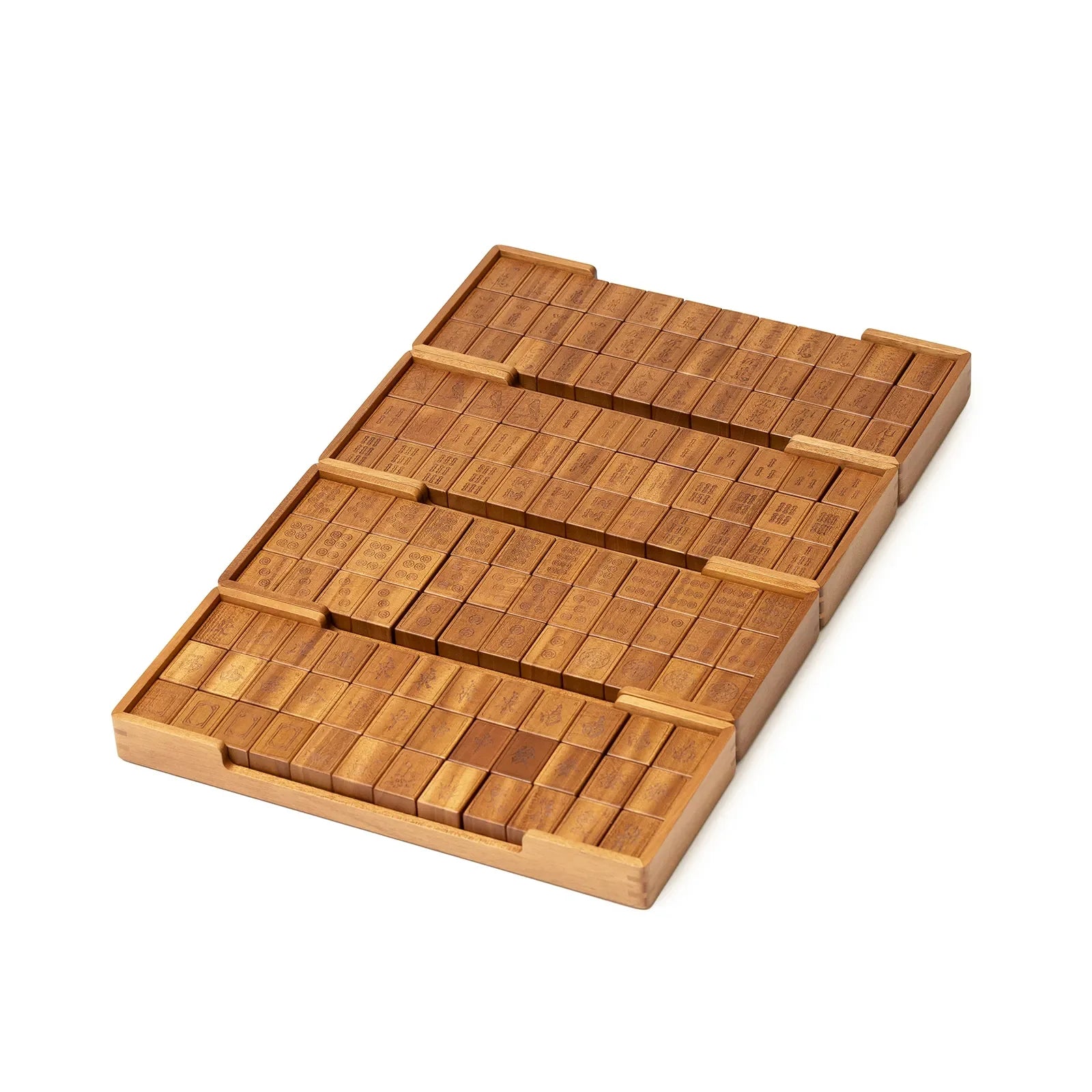 Hermès Macao Mah-Jong game Set Solid Natural Mahogany Fauve/Blue