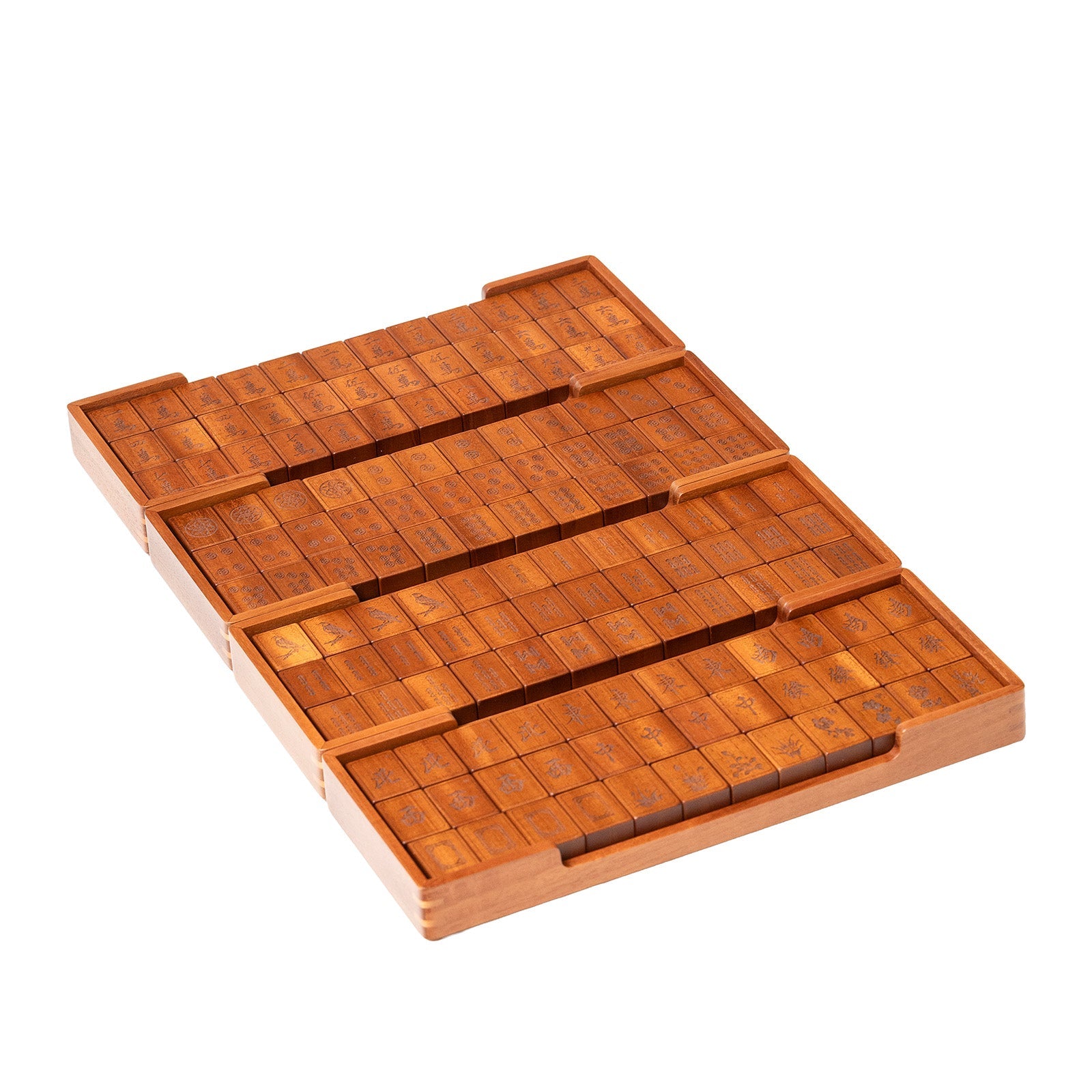 Hermès Macao Mah-Jong game Set Solid Natural Mahogany/Lizard Rouge H/Jaune Palladium Hardware