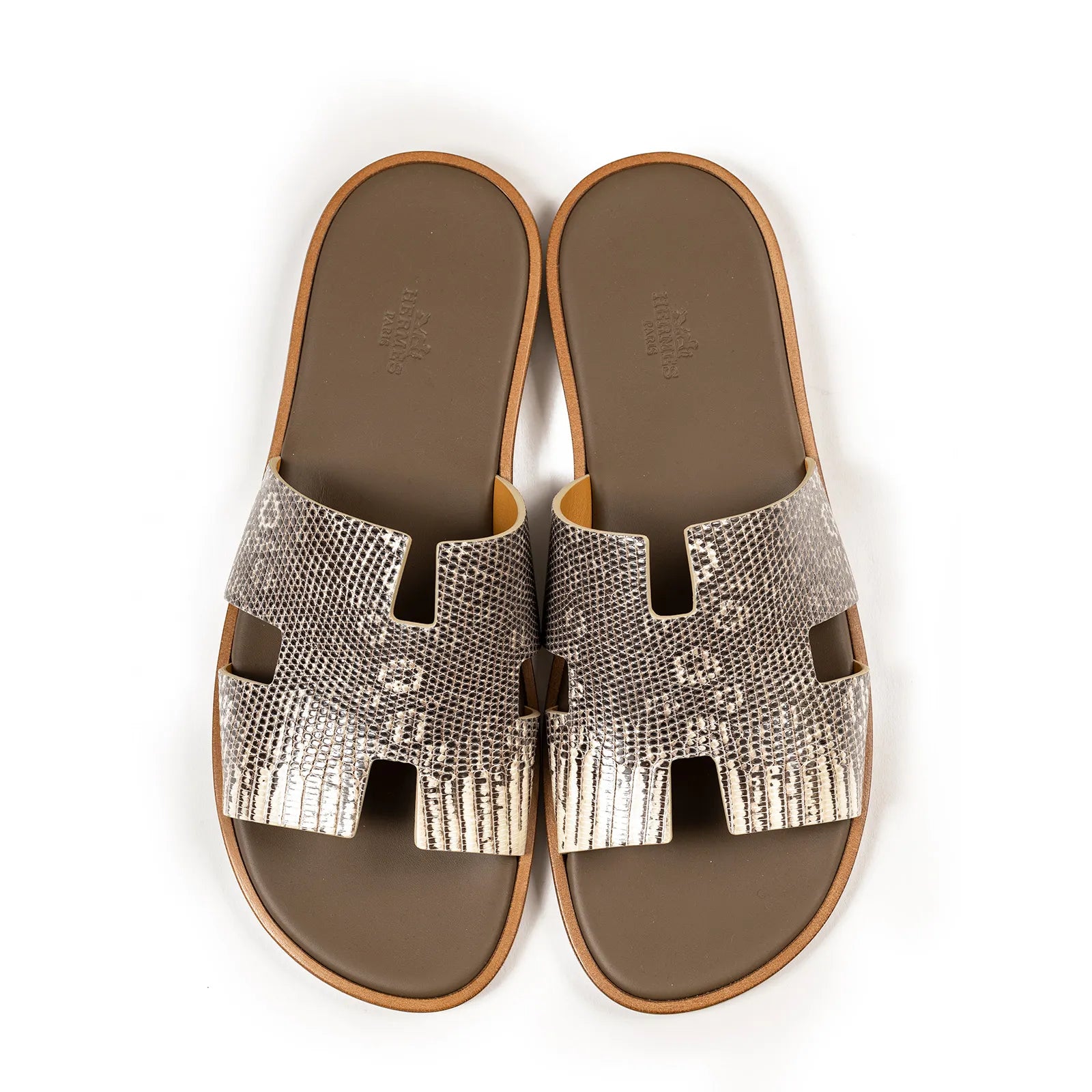 Hermès Mens Izmir Sandal Lizard Ombre EU 43