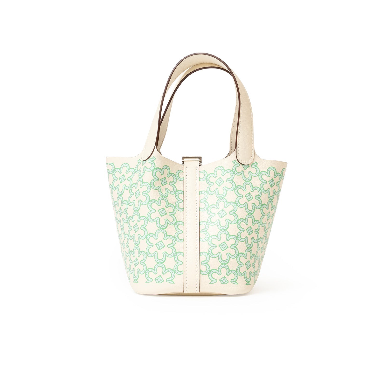 Hermès Micro Picotin 14 Lucky Daisy Nata/Vert/White Swift Palladium Hardware