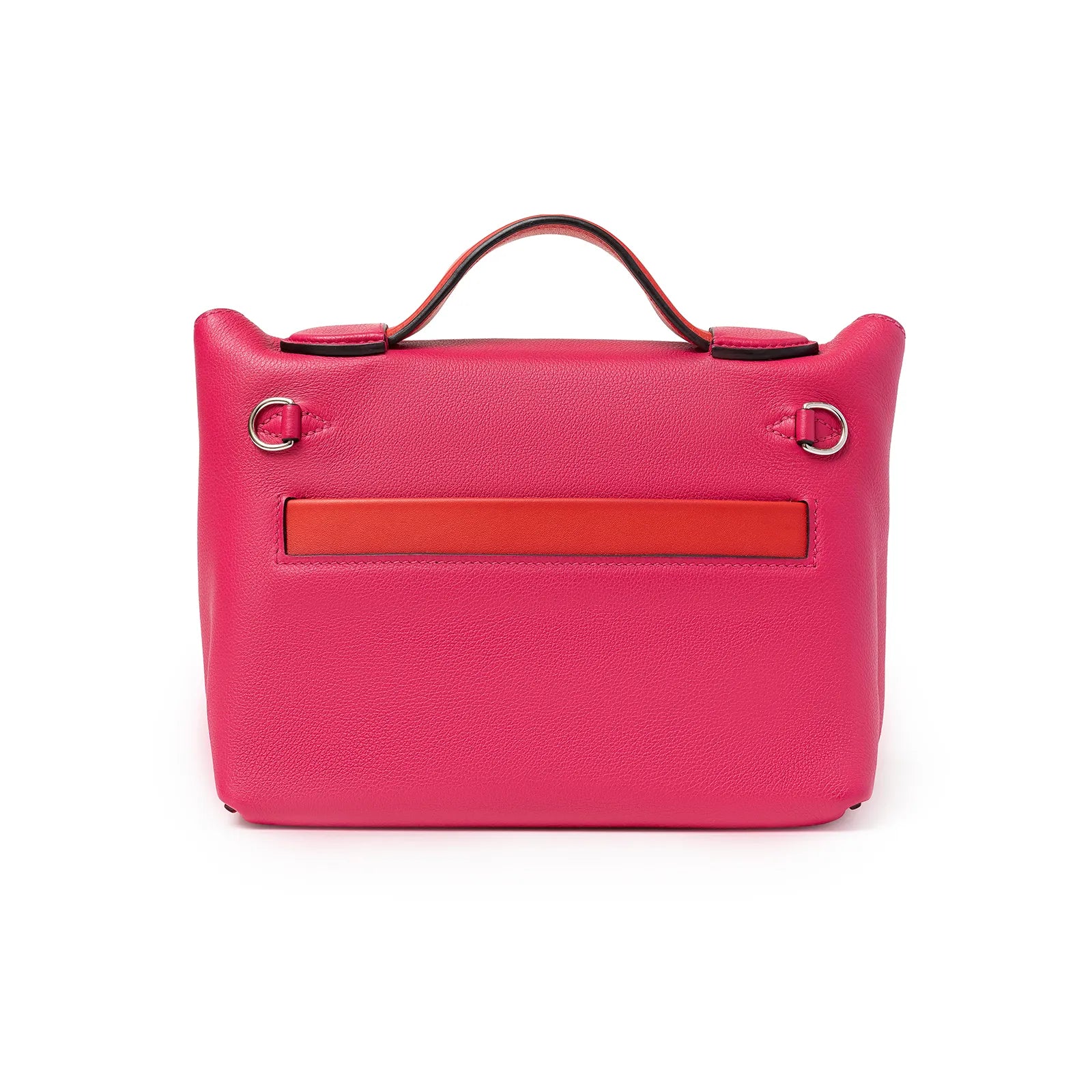 Hermès Mini 24/24 21 Rose Mexico/Rouge De Coeur Evercolor and Swift Palladium Hardware