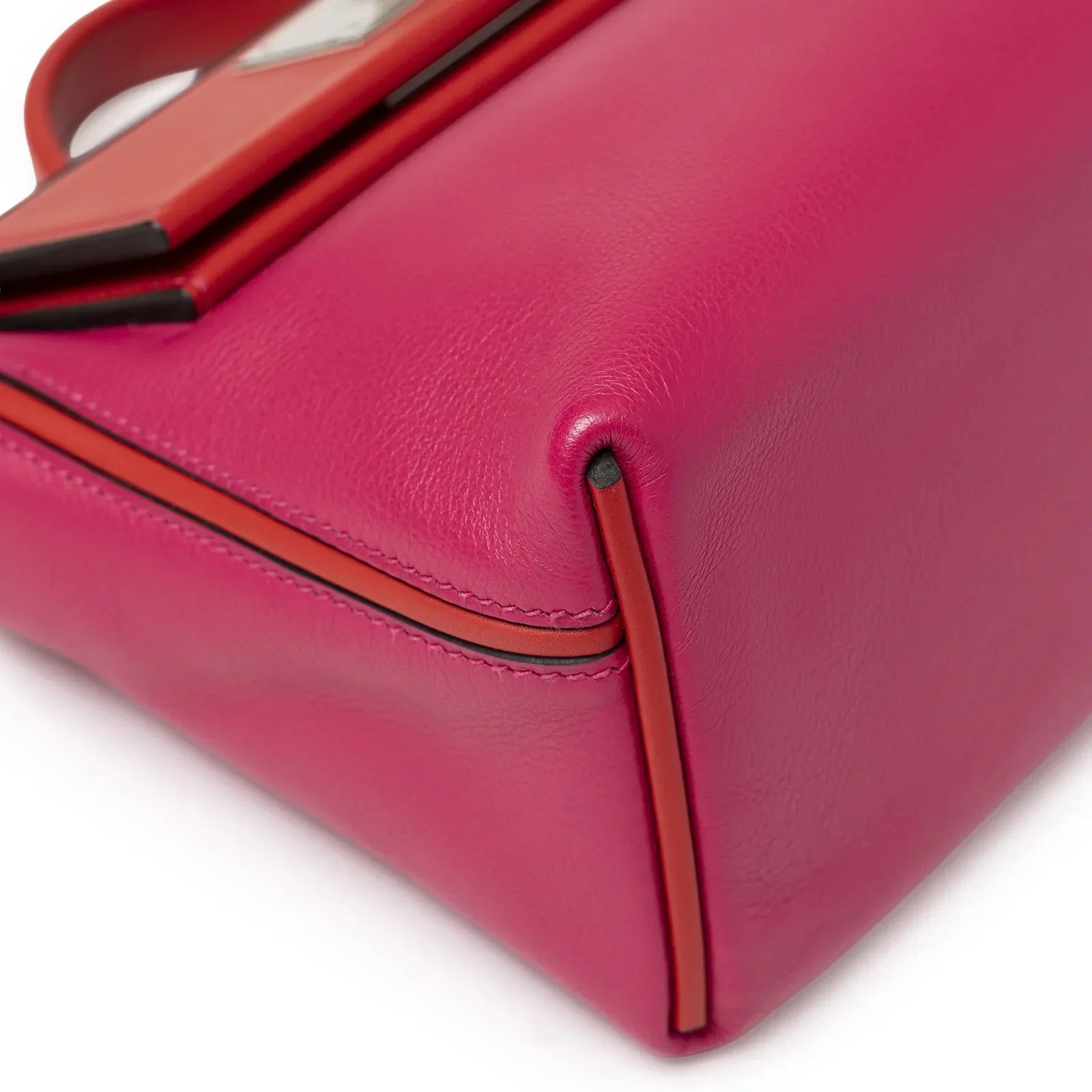 Hermès Mini 24/24 21 Rose Mexico/Rouge De Coeur Evercolor and Swift Palladium Hardware