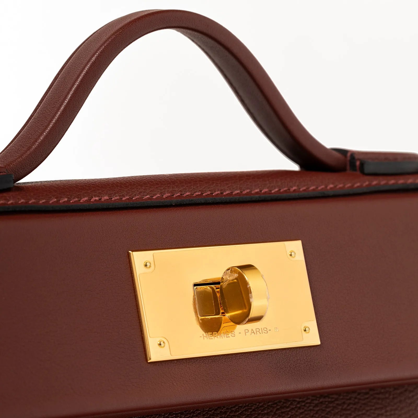 Hermès Mini 24/24 21 Rouge H Evercolor and Swift Gold Hardware