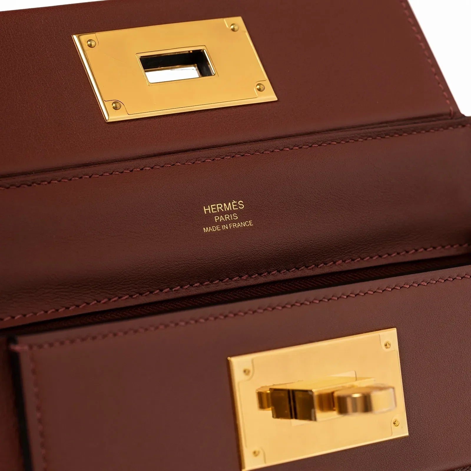 Hermès Mini 24/24 21 Rouge H Evercolor and Swift Gold Hardware