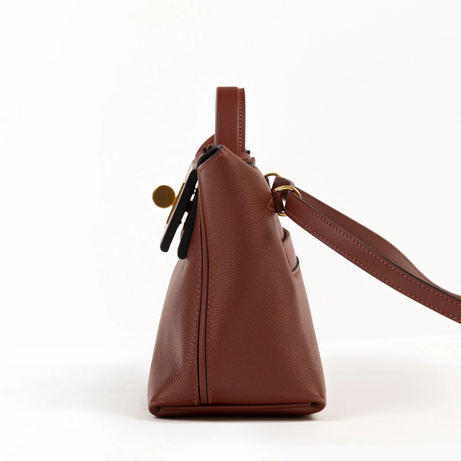 Hermès Mini 24/24 21 Rouge H Evercolor and Swift Gold Hardware