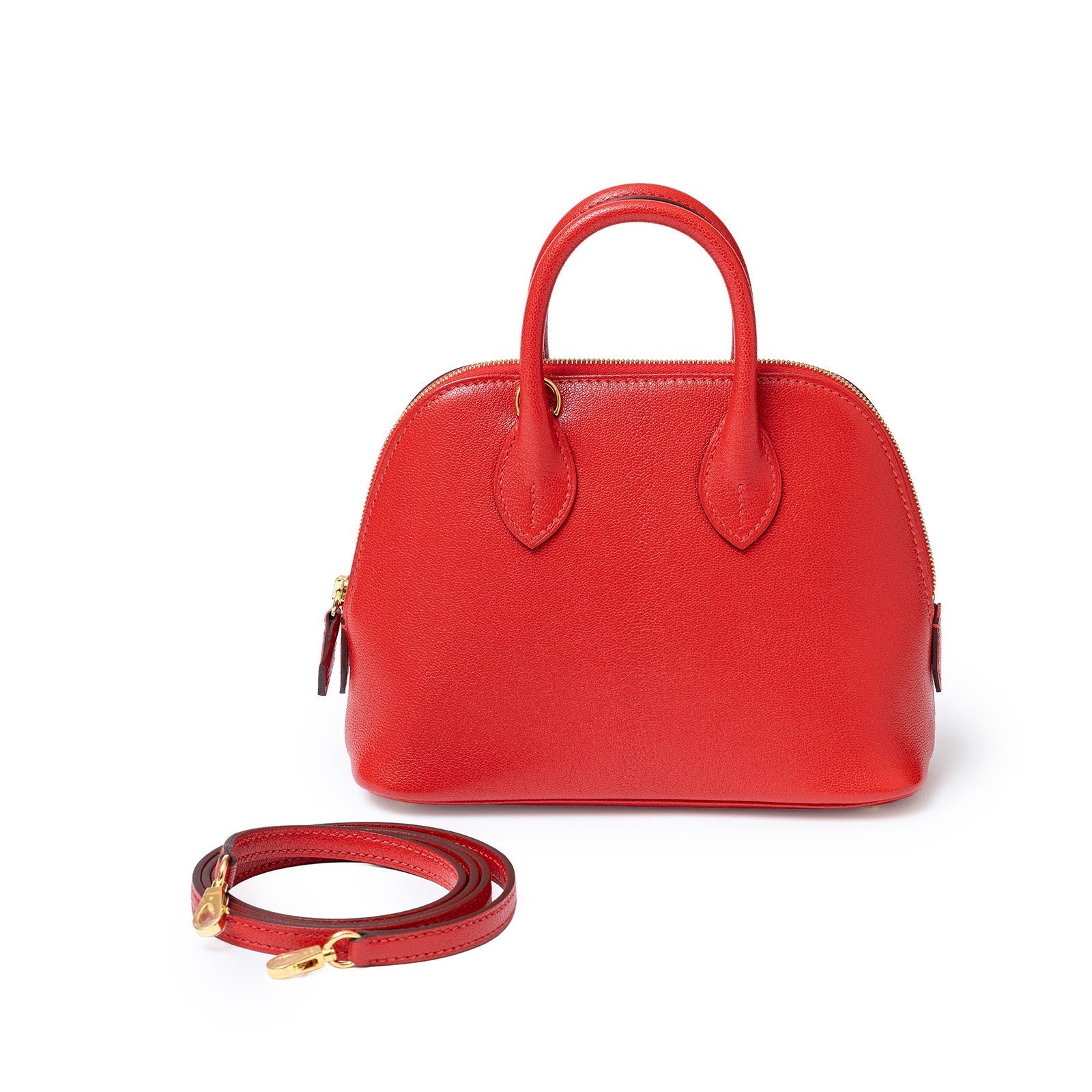 Hermès Mini Bolide 1923 Rouge De Coeur Chevre Chamkila Gold Hardware