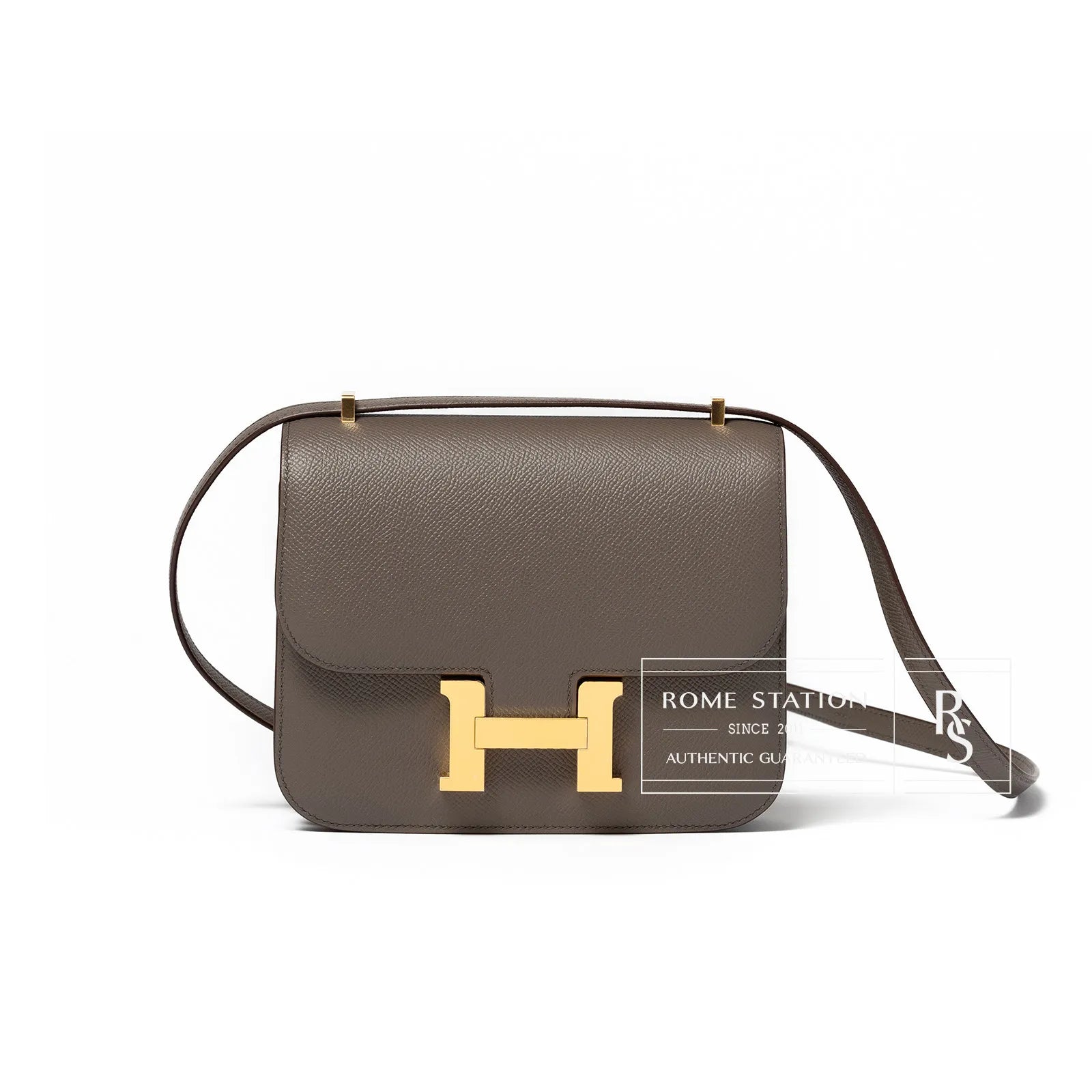Hermès Mini Constance 18 Etain Epsom Gold Hardware