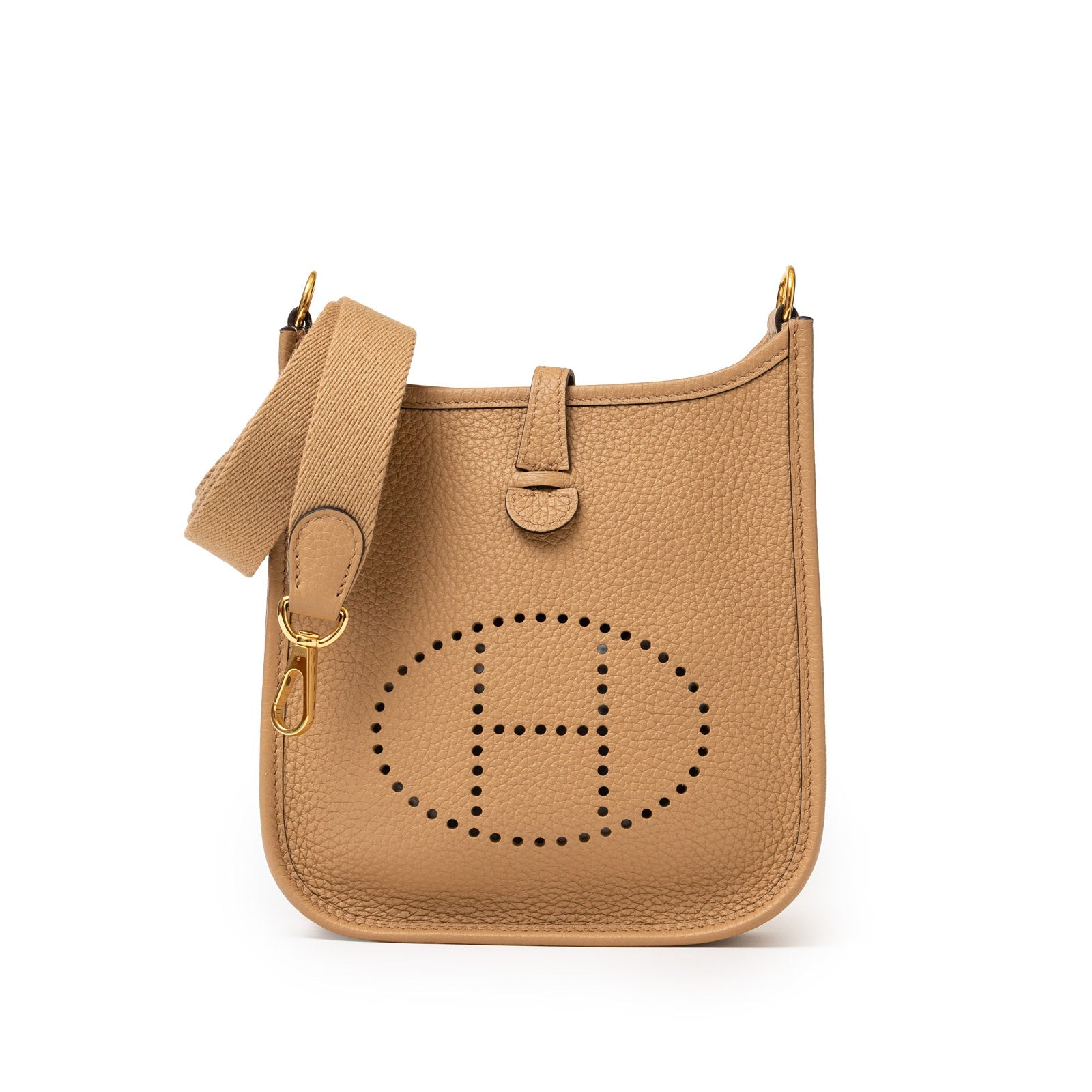 Hermès Mini Evelyne Chai Clemence Gold Hardware