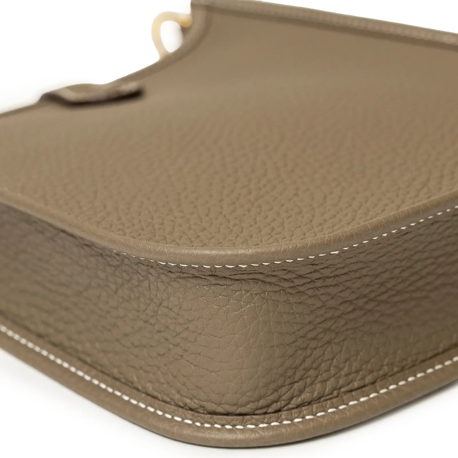 Hermès Mini Evelyne Etoupe/Blue Indigo Clemence Gold Hardware