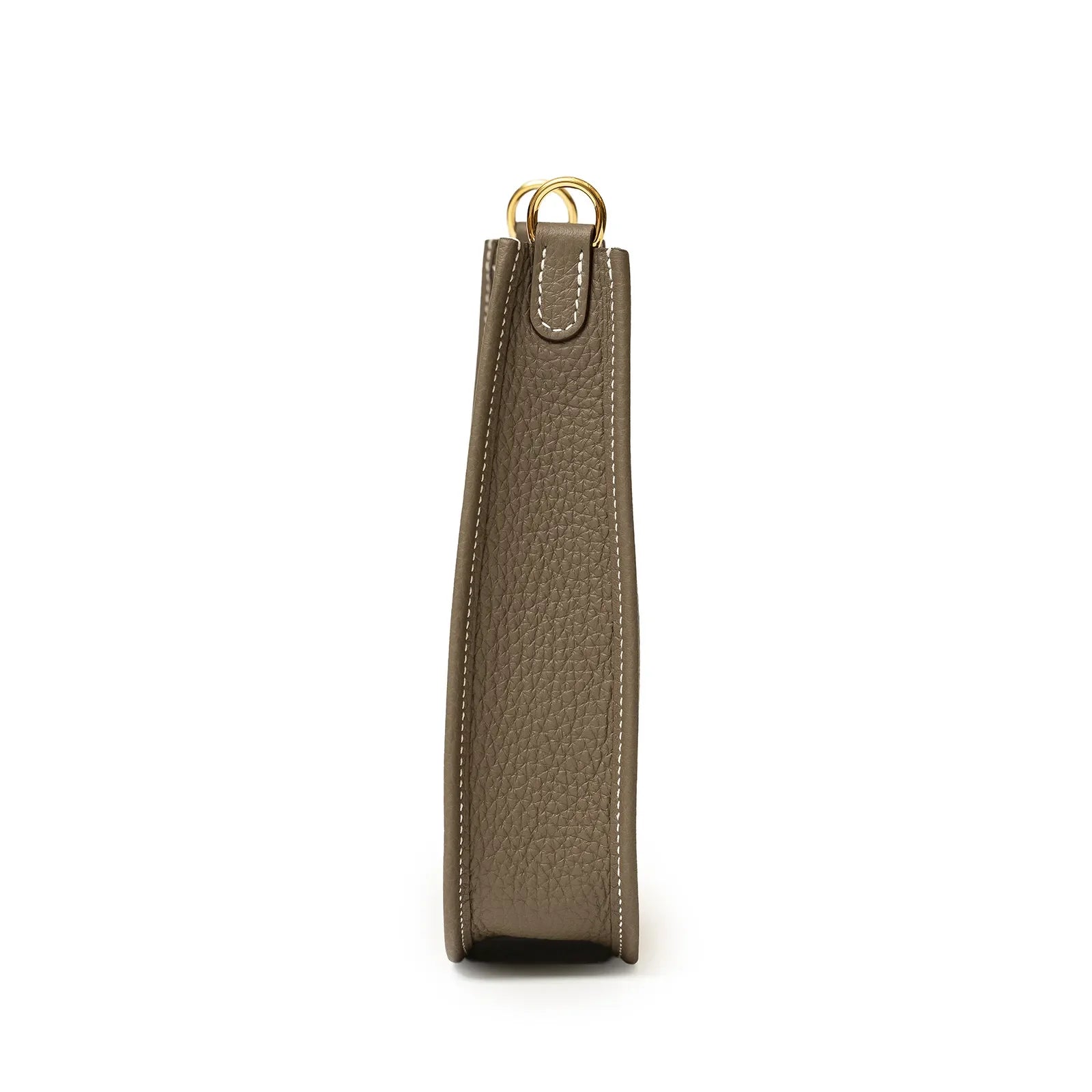 Hermès Mini Evelyne Etoupe/Blue Indigo Clemence Gold Hardware