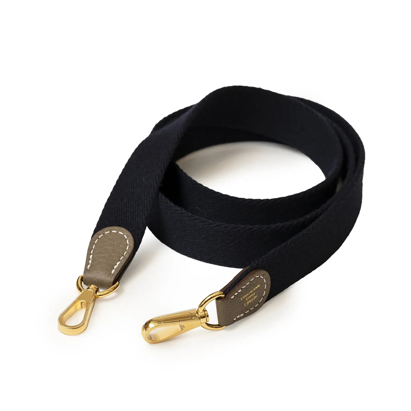 Hermès Mini Evelyne Etoupe/Blue Indigo Clemence Gold Hardware
