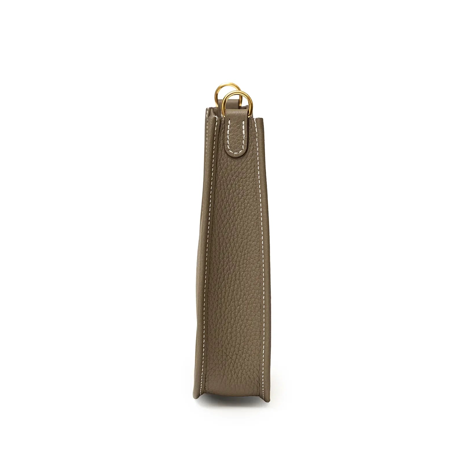 Hermès Mini Evelyne Etoupe/Blue Indigo Clemence Gold Hardware