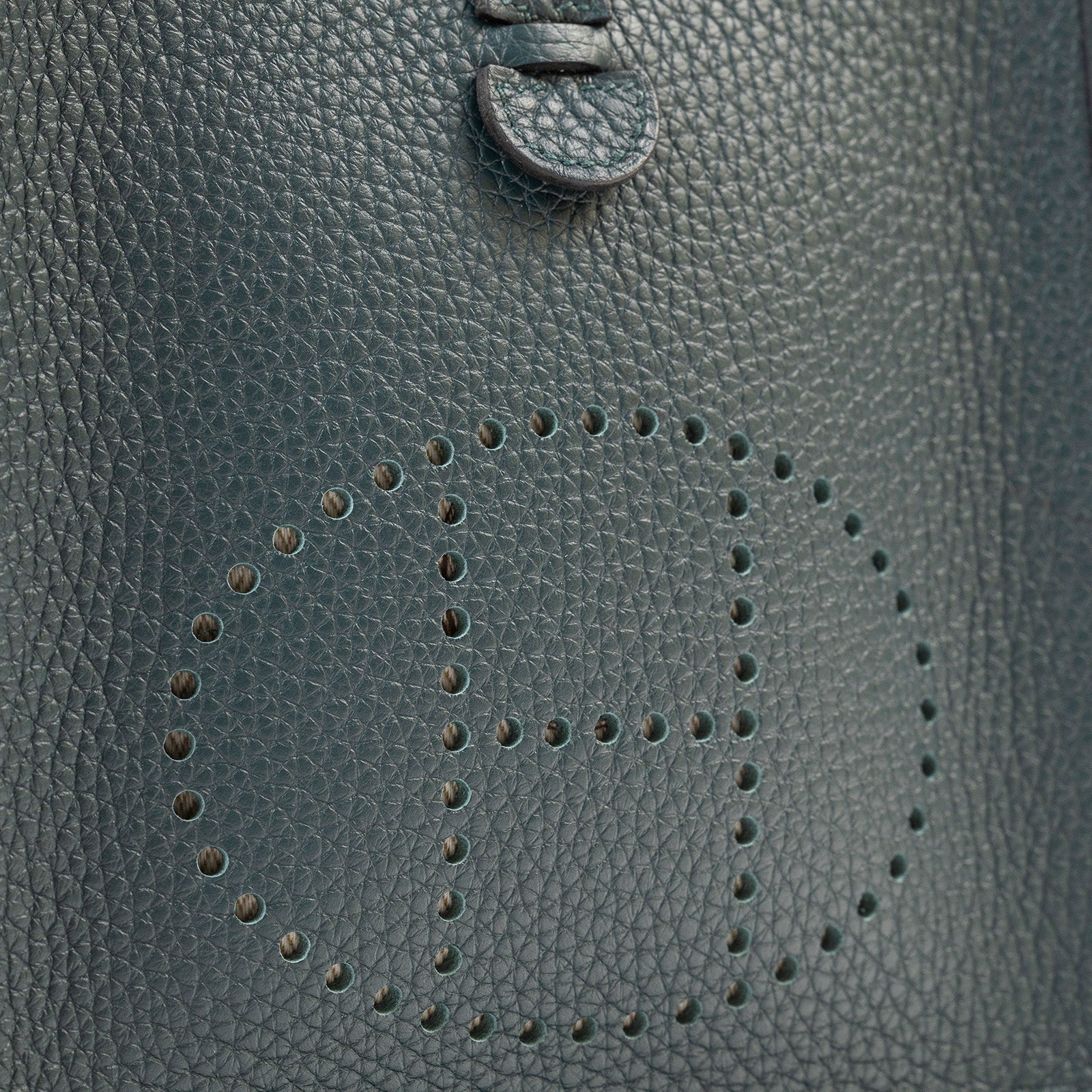 Hermès Mini Evelyne Vert Cypress/Noir/Blanc Clemence Palladium Hardware