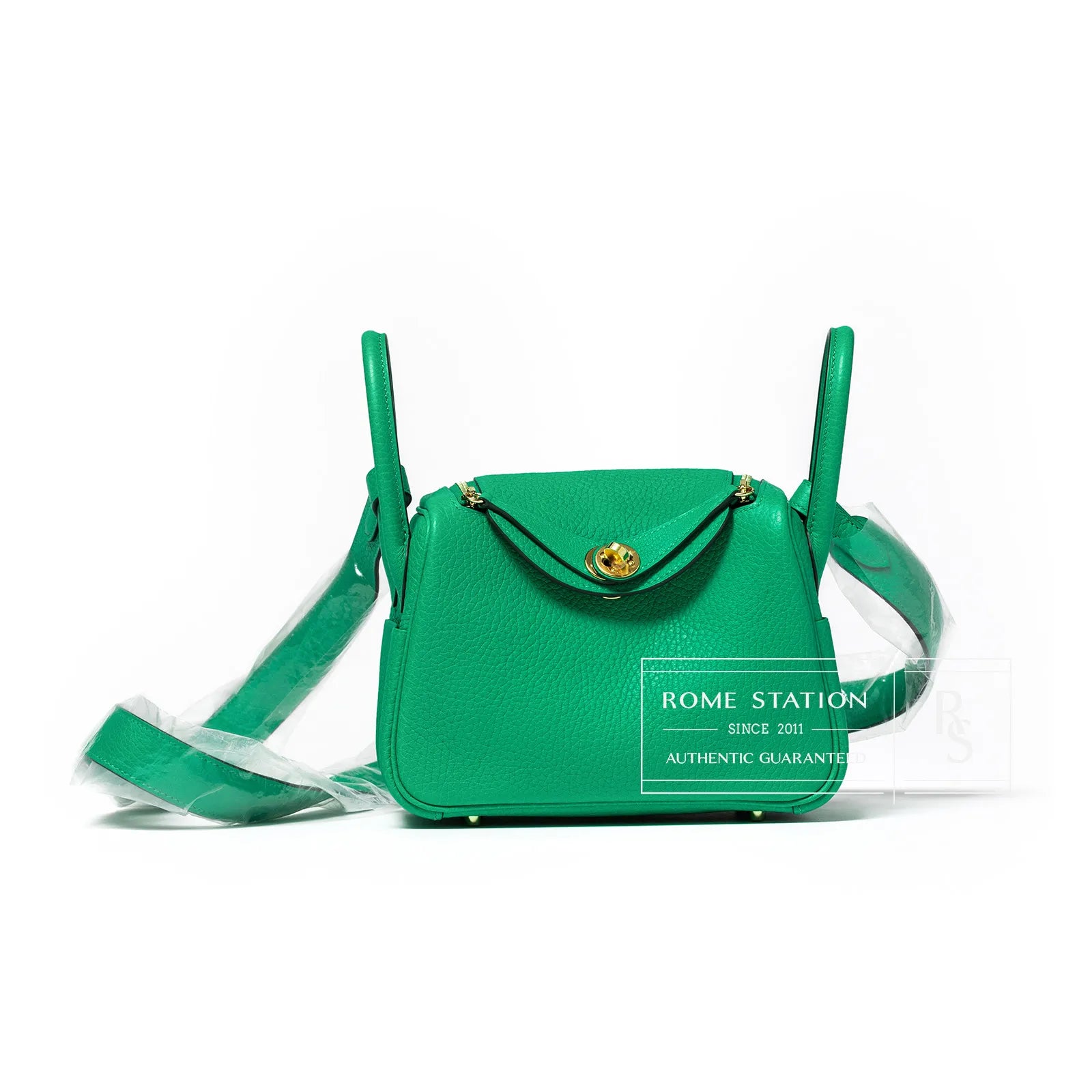 Hermès Mini Lindy I 6W Menthe Clemence Gold Hardware