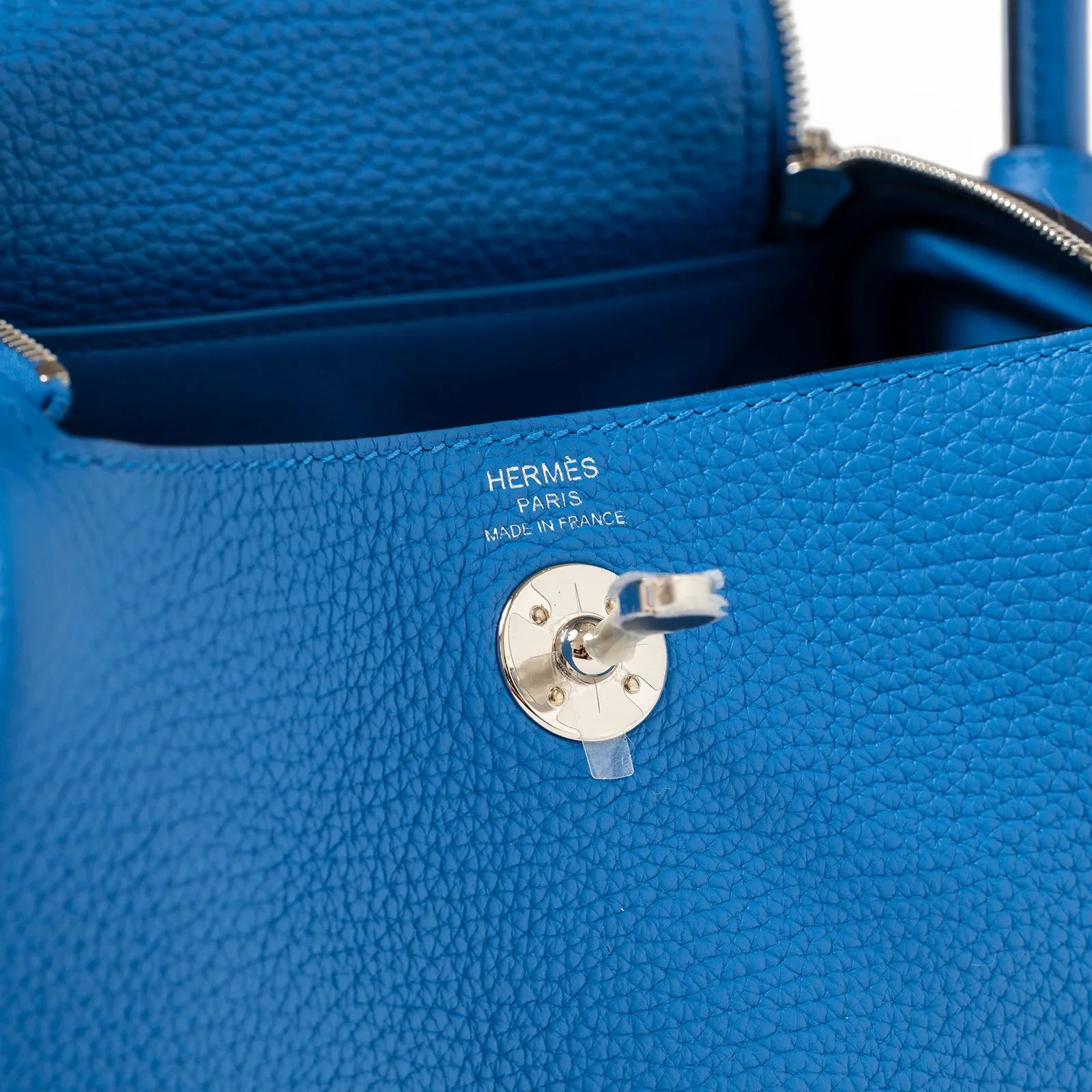 Hermès Mini Lindy I Blue Frida Clemence Palladium Hardware
