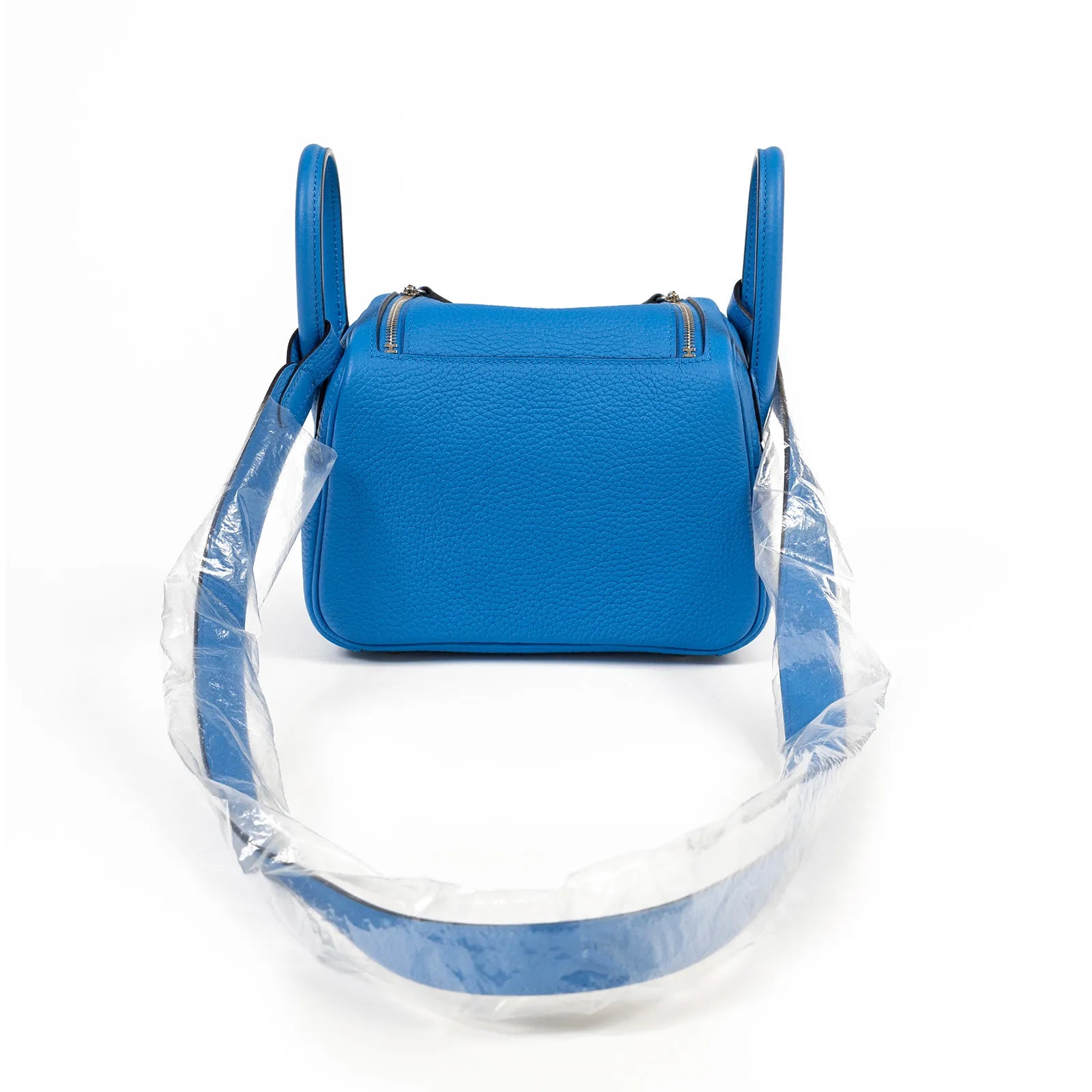 Hermès Mini Lindy I Blue Frida Clemence Palladium Hardware