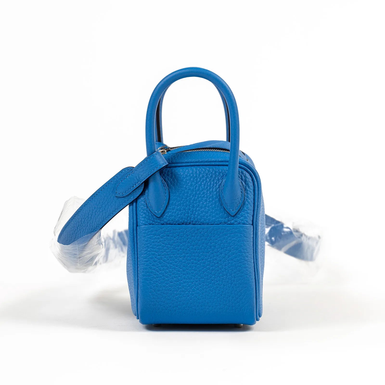 Hermès Mini Lindy I Blue Frida Clemence Palladium Hardware