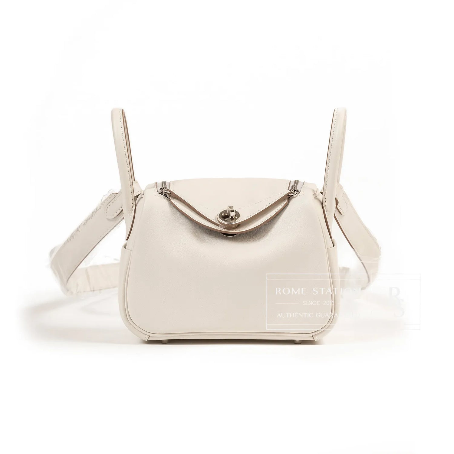 Hermès Mini Lindy I Gris Pale/Gris Meyer Swift Palladium Hardware