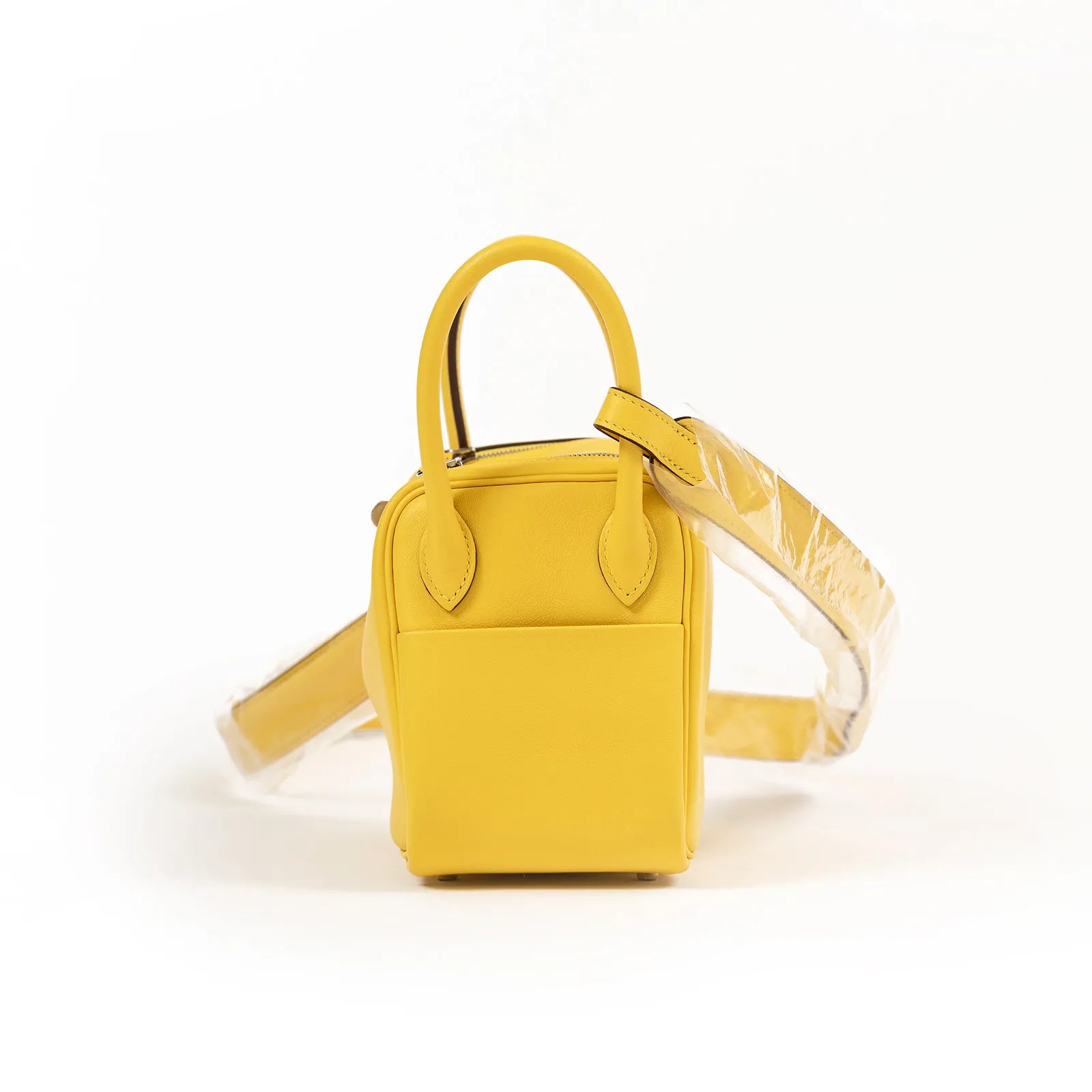 Hermès Mini Lindy I Jaune De Naples Swift Palladium Hardware