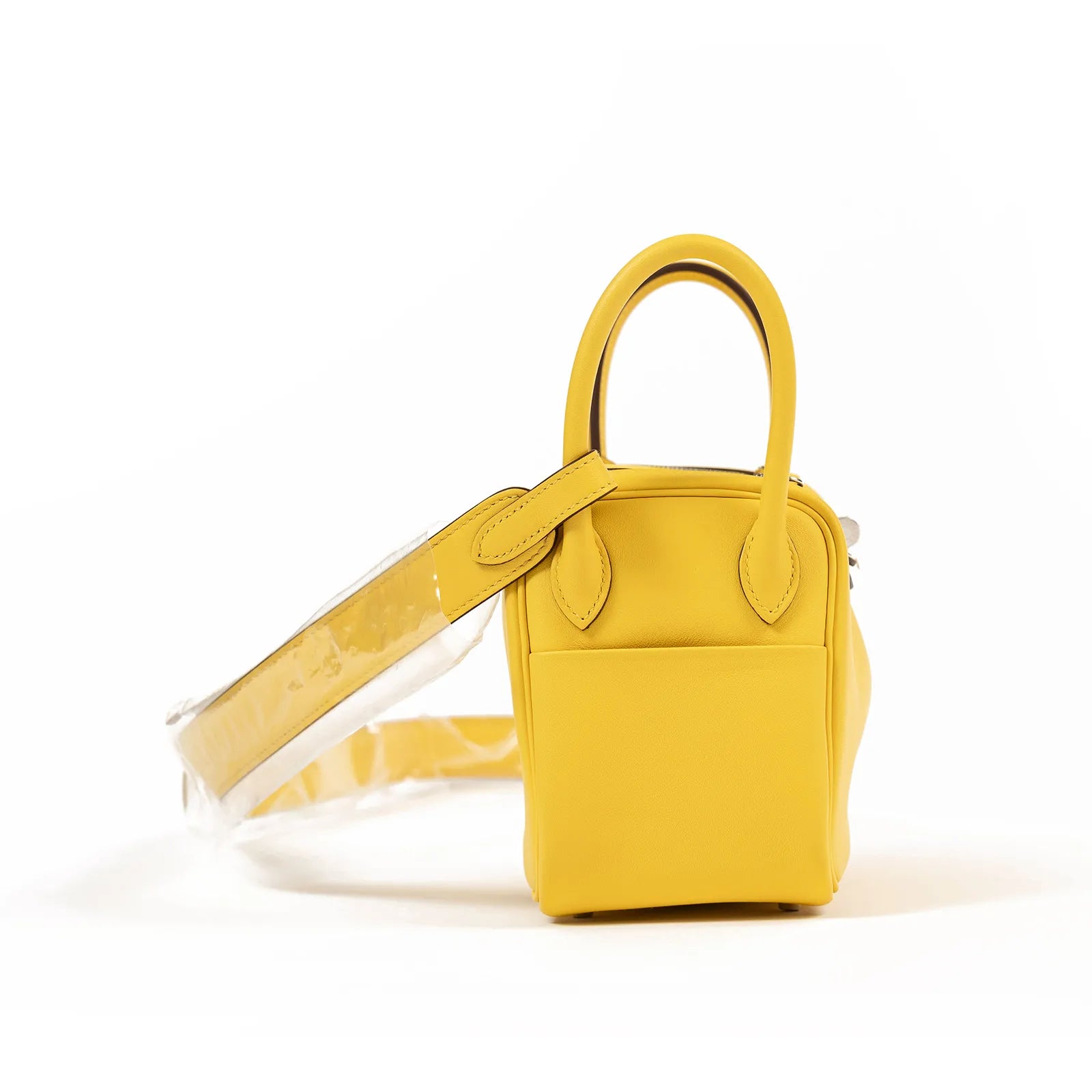 Hermès Mini Lindy I Jaune De Naples Swift Palladium Hardware