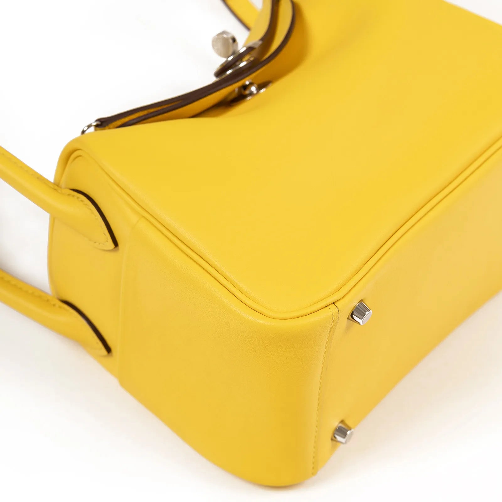 Hermès Mini Lindy I Jaune De Naples Swift Palladium Hardware
