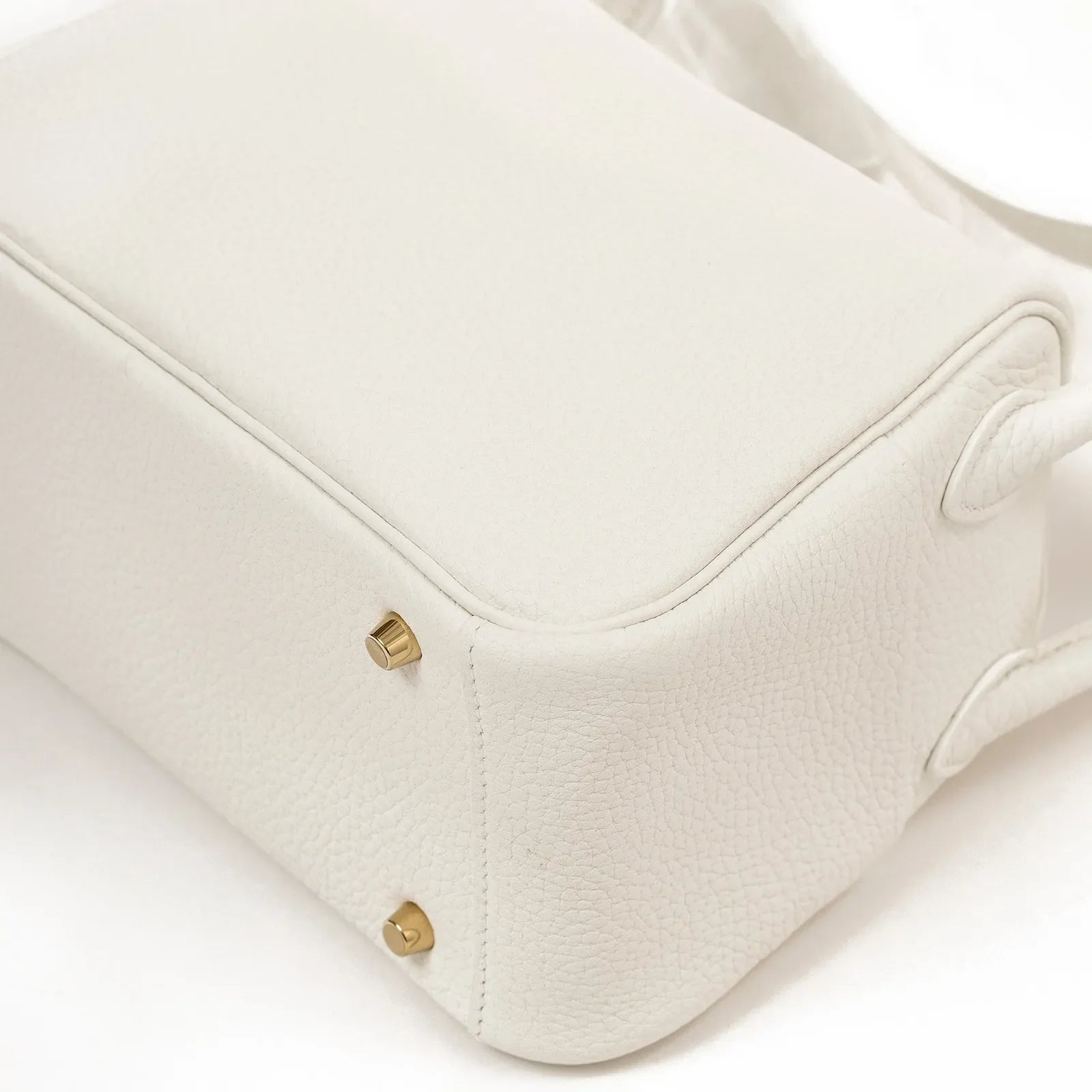 Hermès Mini Lindy I New White Clemence Gold Hardware