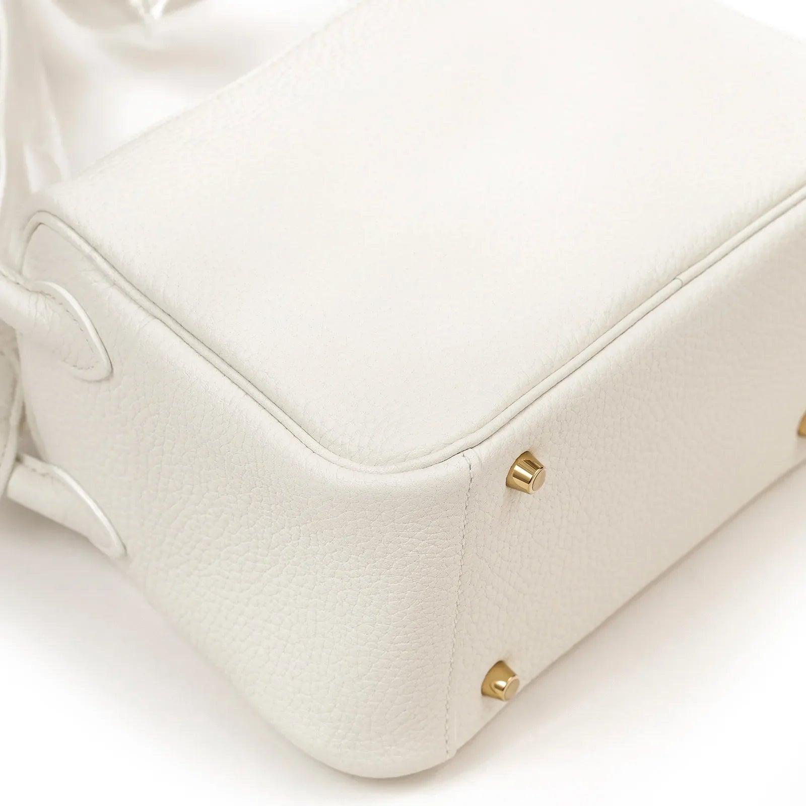 Hermès Mini Lindy I New White Clemence Gold Hardware