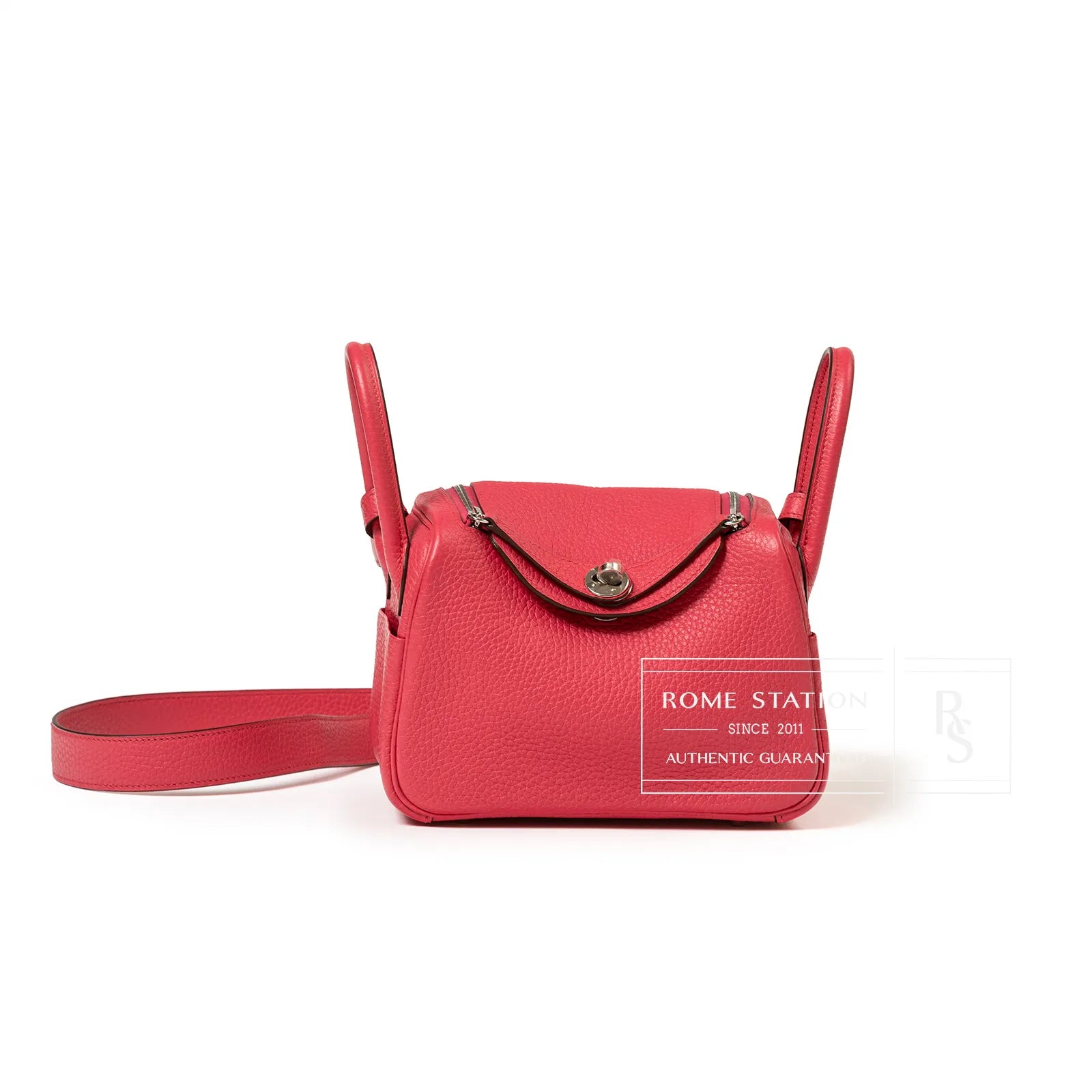 Hermès Mini Lindy I Rose Extreme Clemence Palladium Hardware