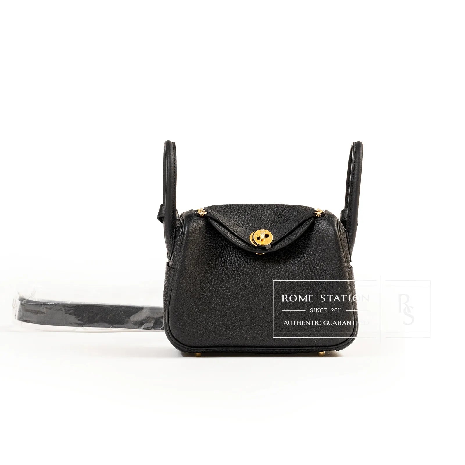 Hermès Mini Lindy II Black Clemence Palladium Hardware