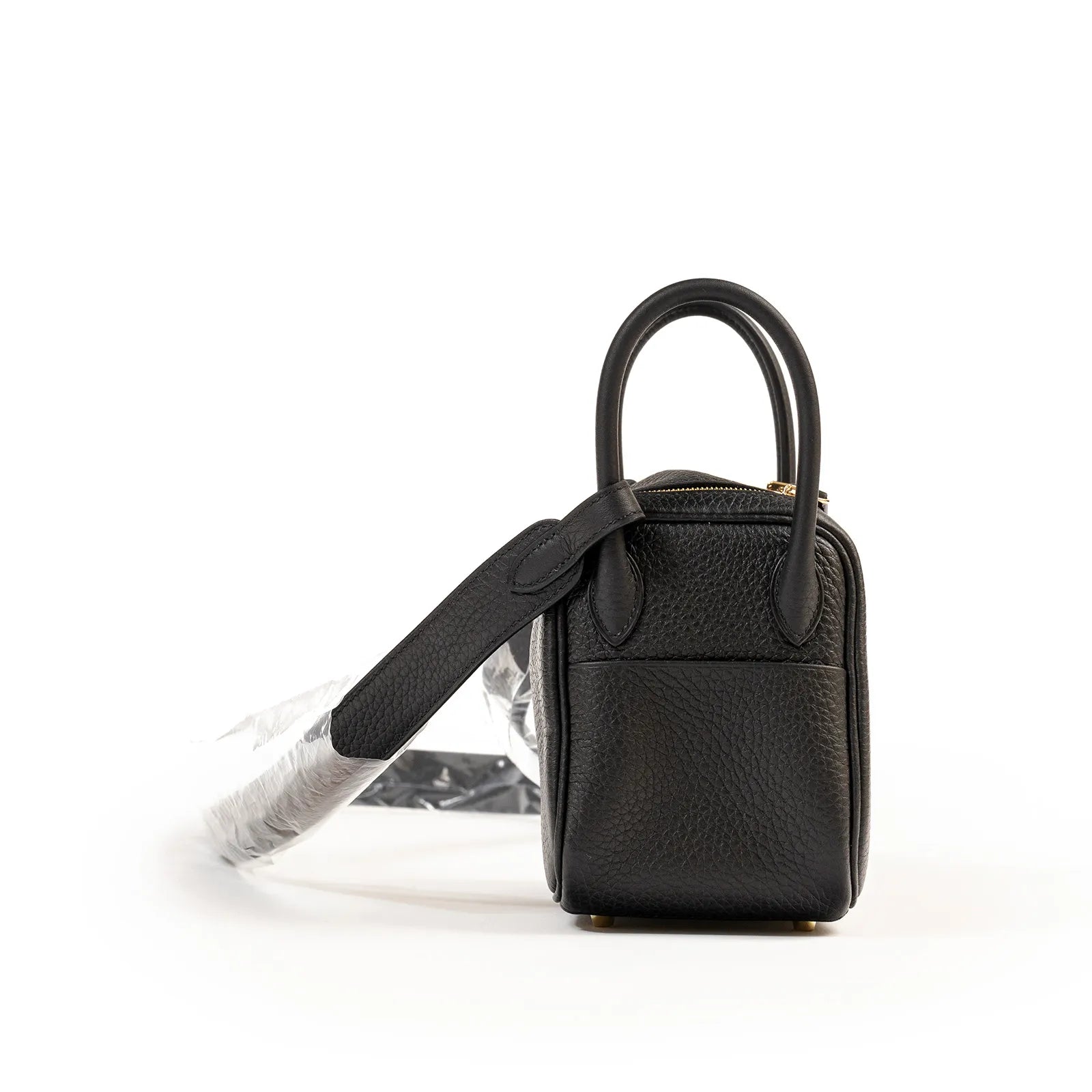 Hermès Mini Lindy II Black Clemence Palladium Hardware