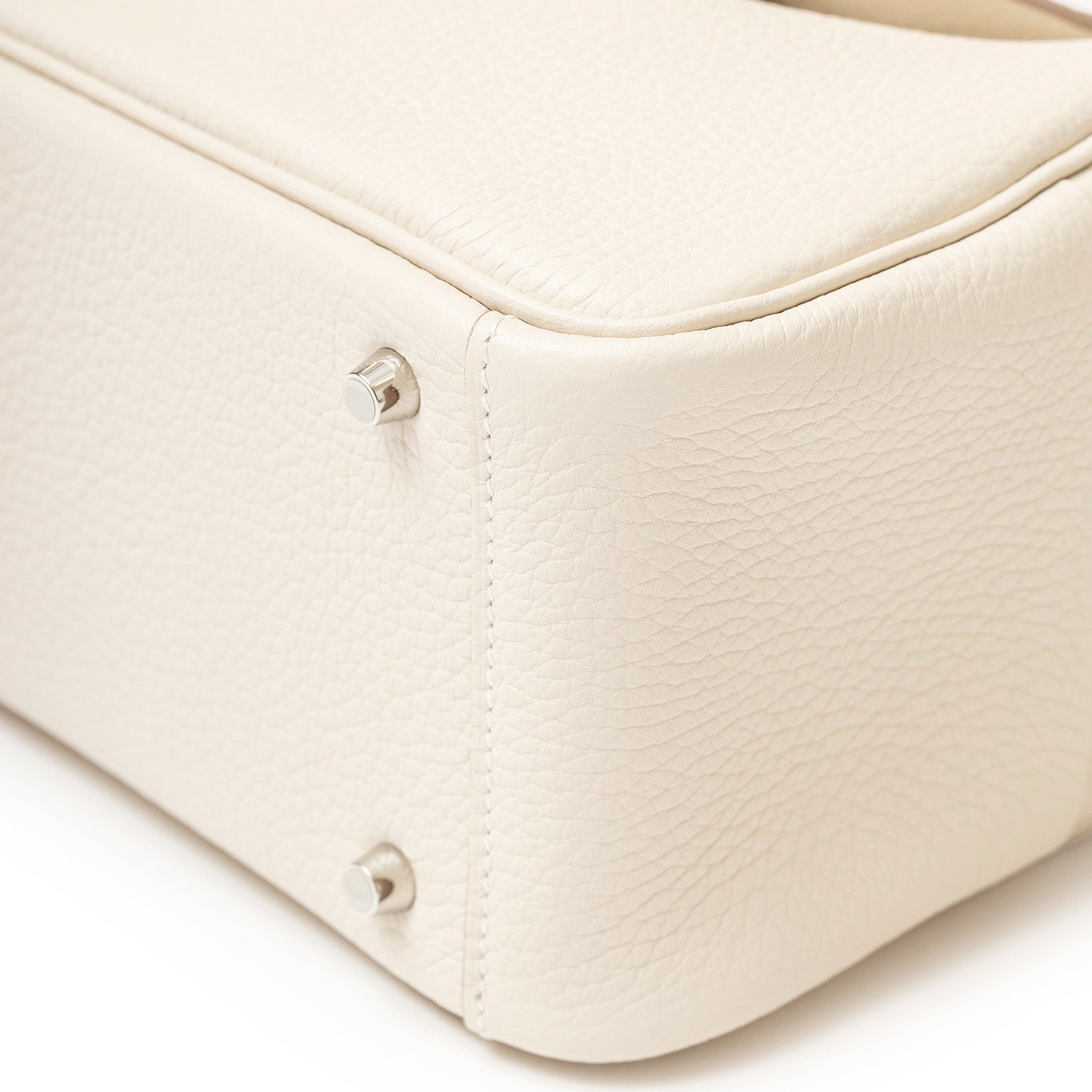 Hermès Mini Lindy II Craie Clemence Palladium Hardware