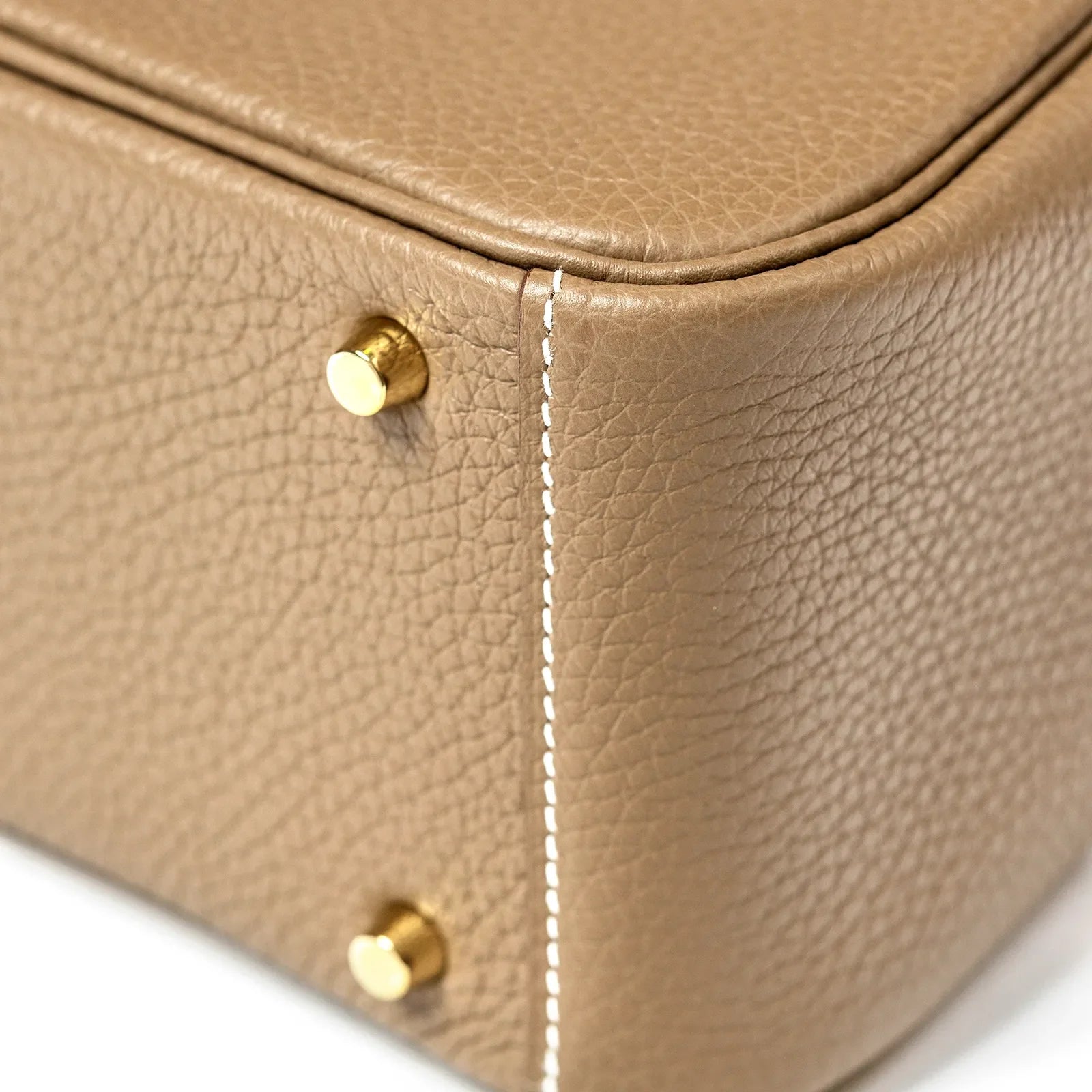Hermès Mini Lindy II Etoupe Clemence Gold Hardware