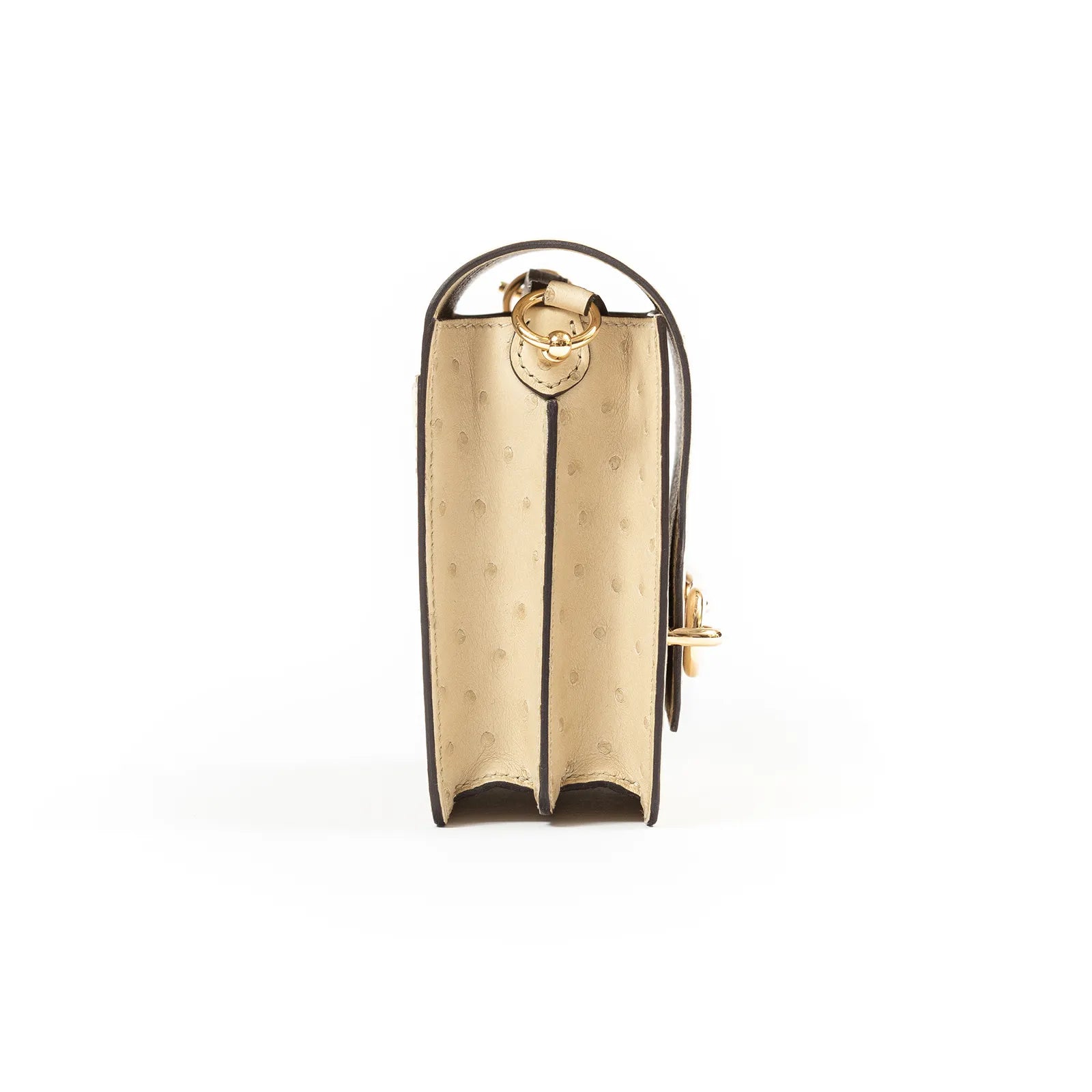 Hermès Mini Roulis Parchemin Ostrich Permabrass Hardware