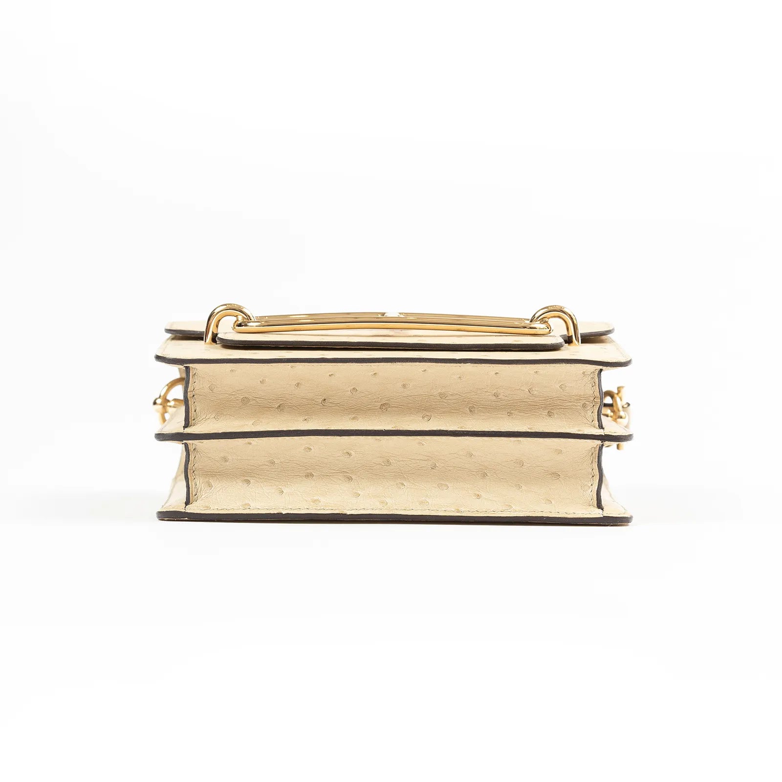 Hermès Mini Roulis Parchemin Ostrich Permabrass Hardware