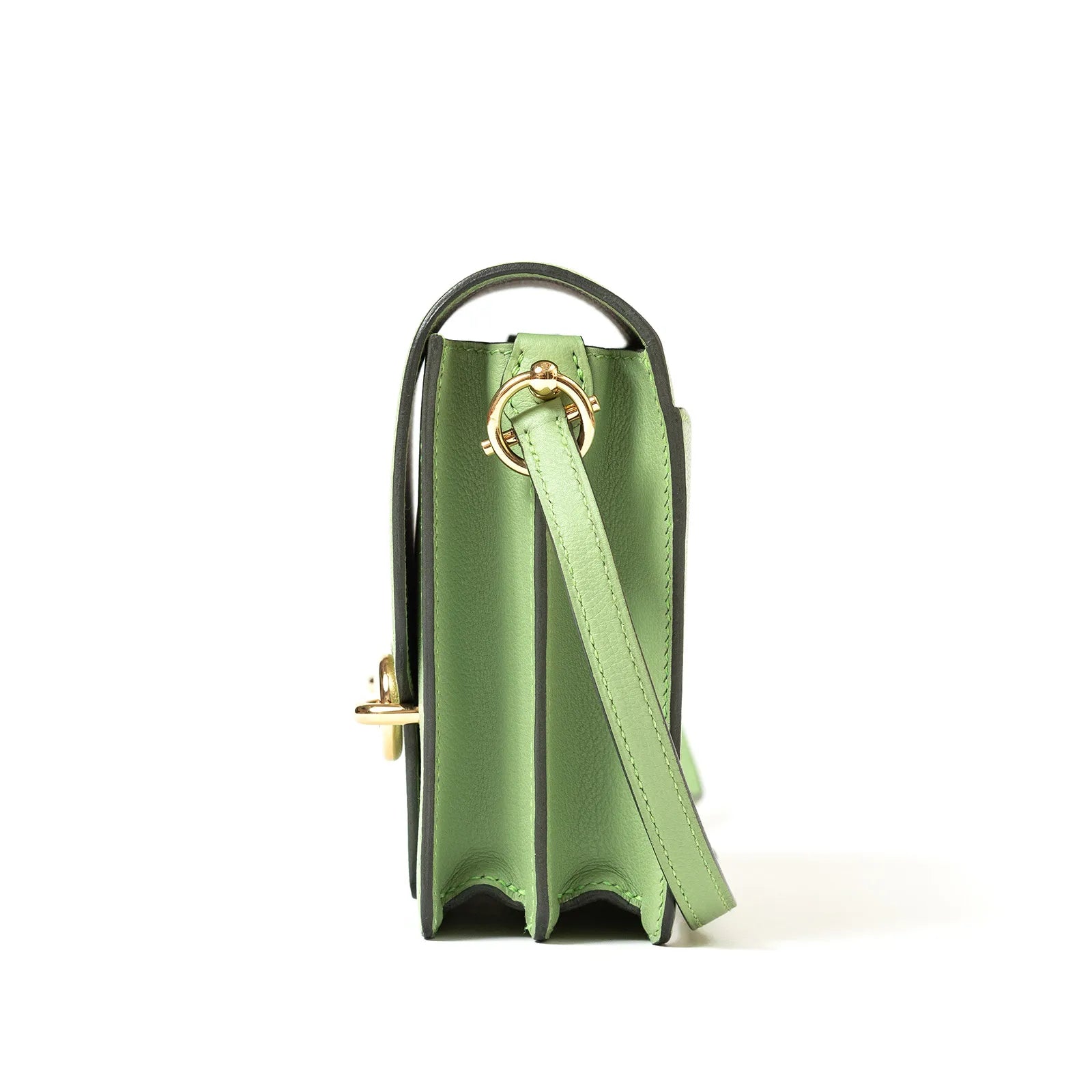 Hermès Mini Roulis Vert Criquet Evercolor Gold Hardware