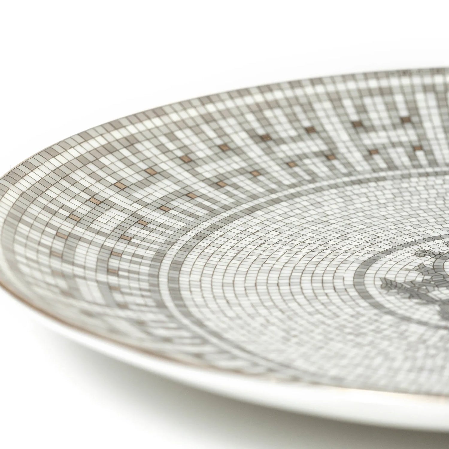 Hermès Mosaique au 24 Platium Dessert Plate & Soup Plate A Set Of Four