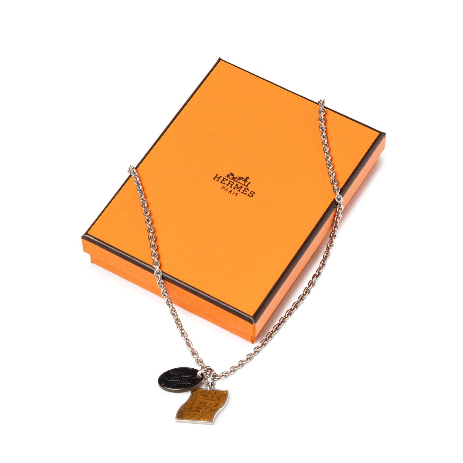 Hermès Parade Necklace Orange Pulpe Transparent with original Hermès box