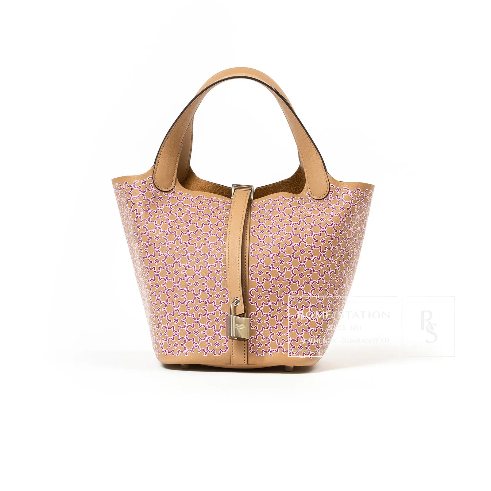 Hermès Picotin 18 Floral Chai/Rose/Blanc Swift Palladium Hardware