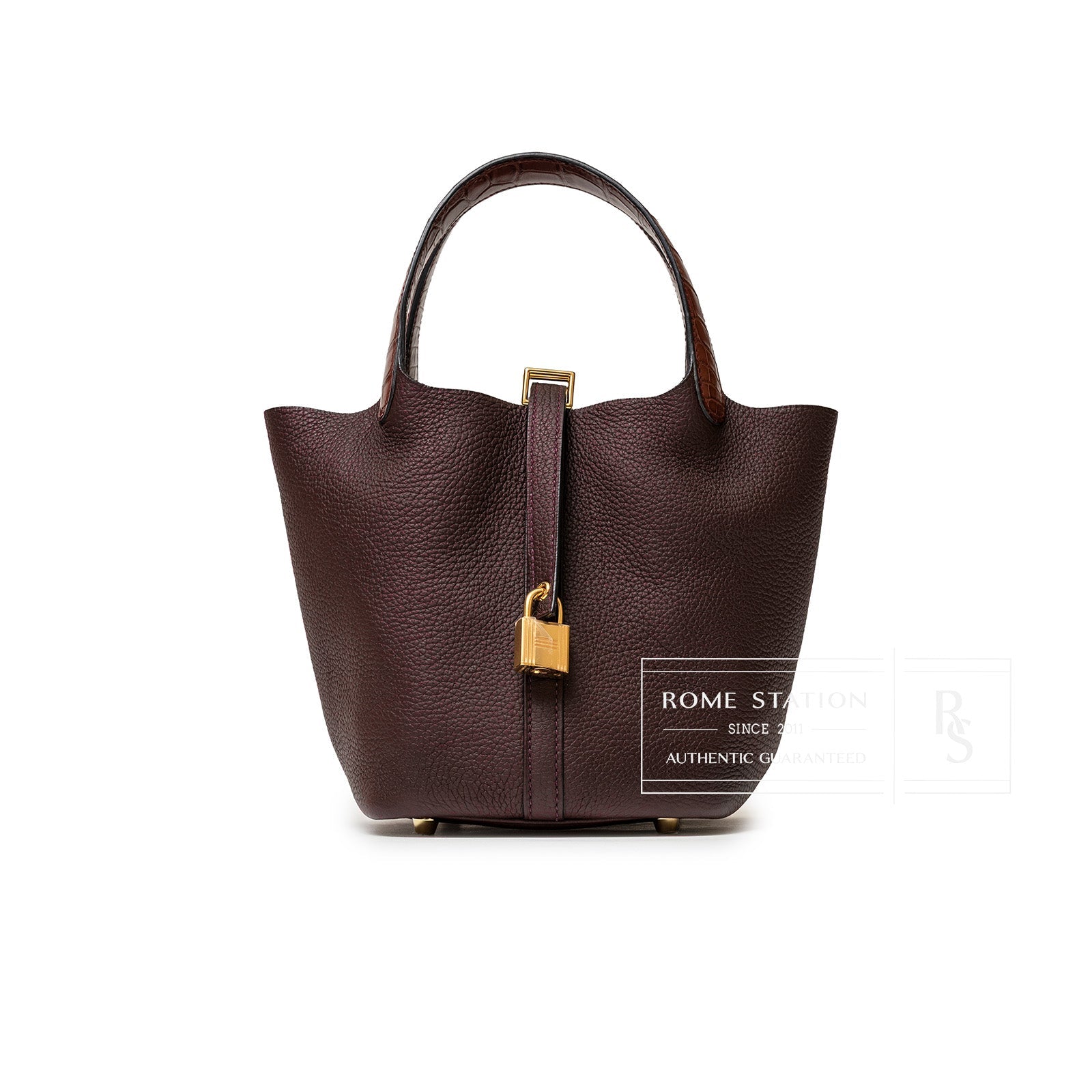 Hermès Picotin 18 Touch Rouge Sellier/Bourgogne Matte Alligator and Clemence Gold Hardware