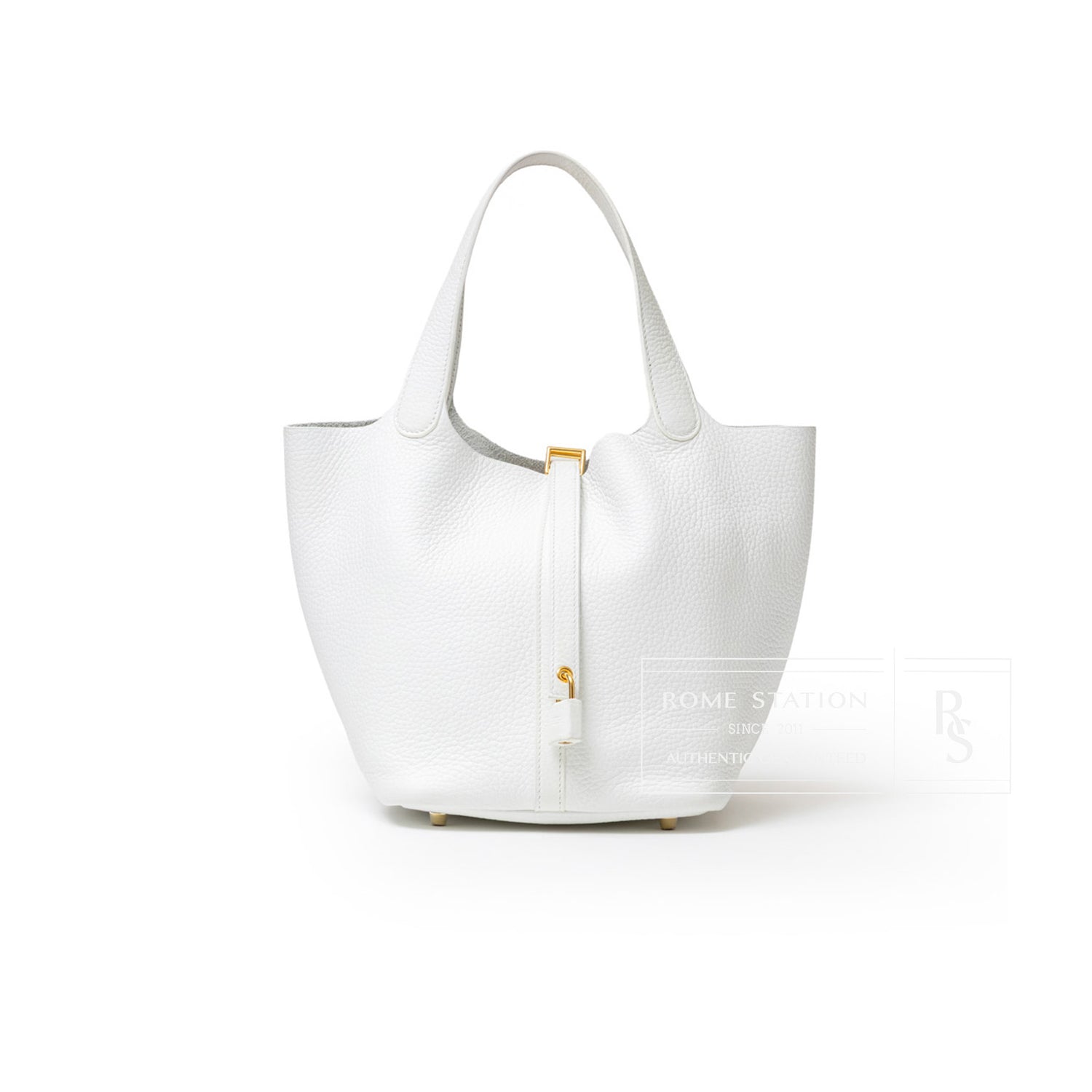Hermès Picotin 22 New White Clemence Leather Hardware - Front