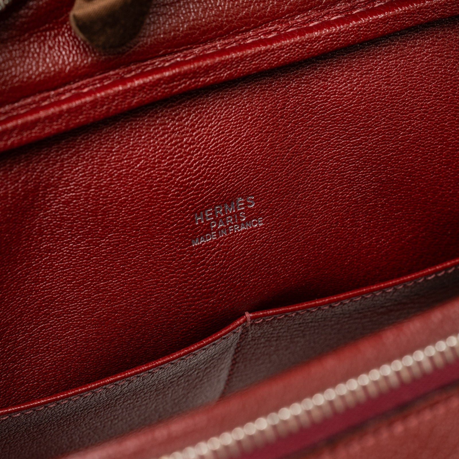Hermès Plume 32 Rouge H Chevre Palladium Hardware