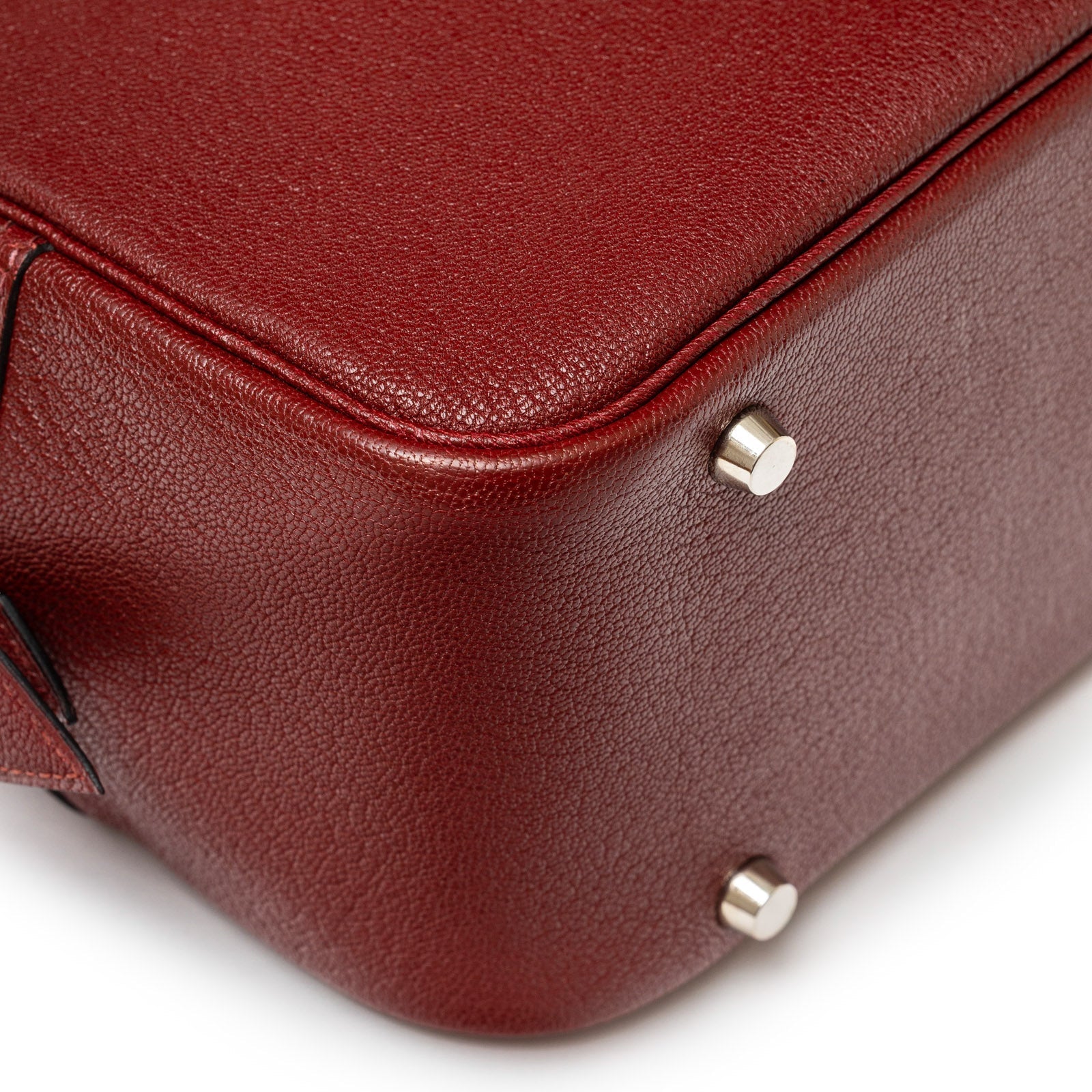 Hermès Plume 32 Rouge H Chevre Palladium Hardware