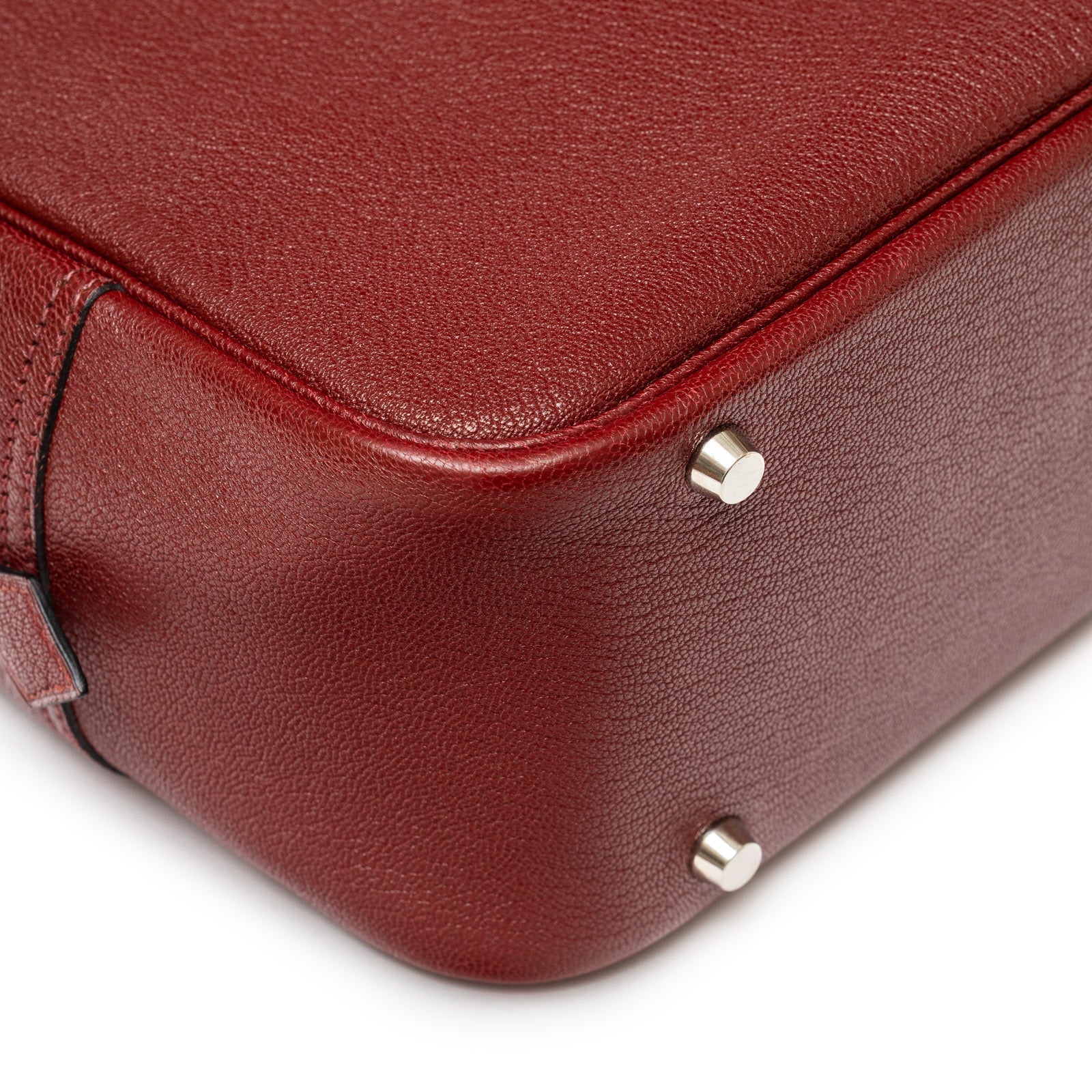 Hermès Plume 32 Rouge H Chevre Palladium Hardware
