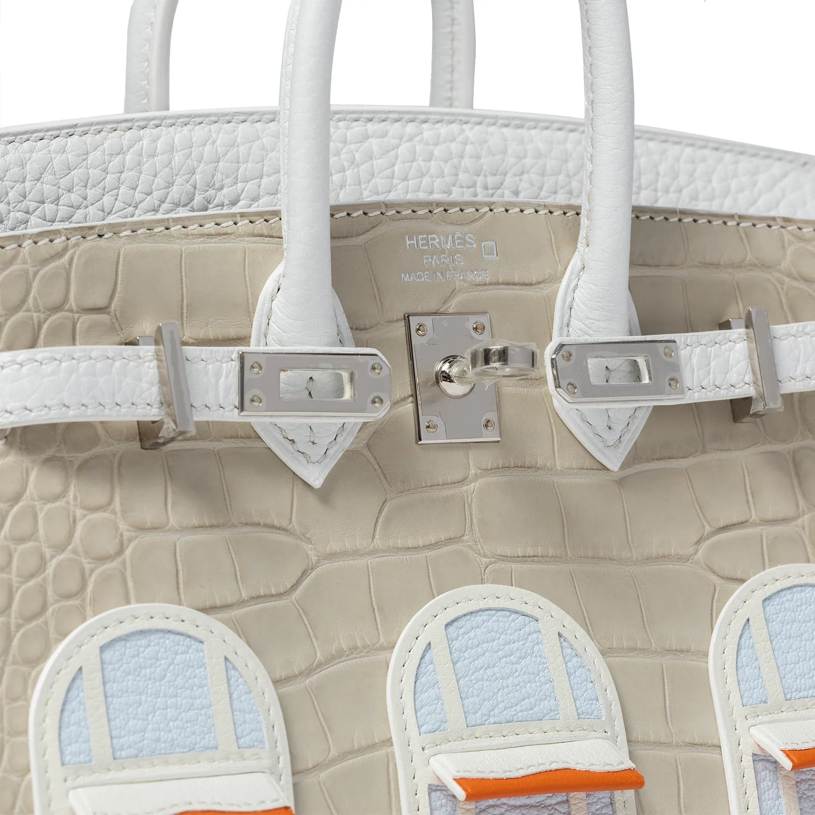 Hermès Sac Faubourg Birkin 20 White Matte Alligator Palladium Hardware