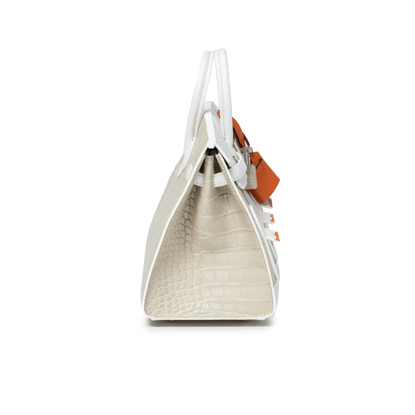 Hermès Sac Faubourg Birkin 20 White Matte Alligator Palladium Hardware