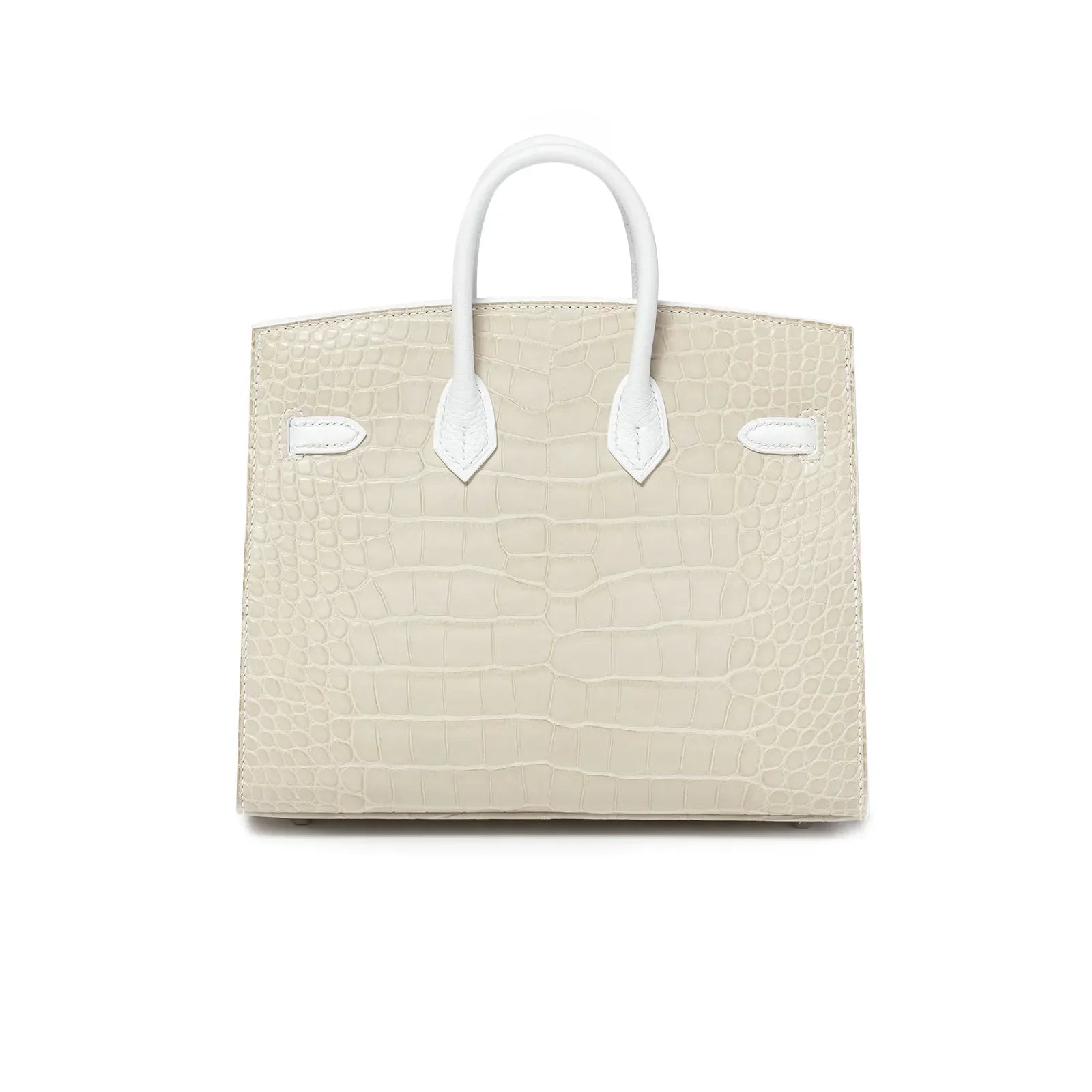 Hermès Sac Faubourg Birkin 20 White Matte Alligator Palladium Hardware