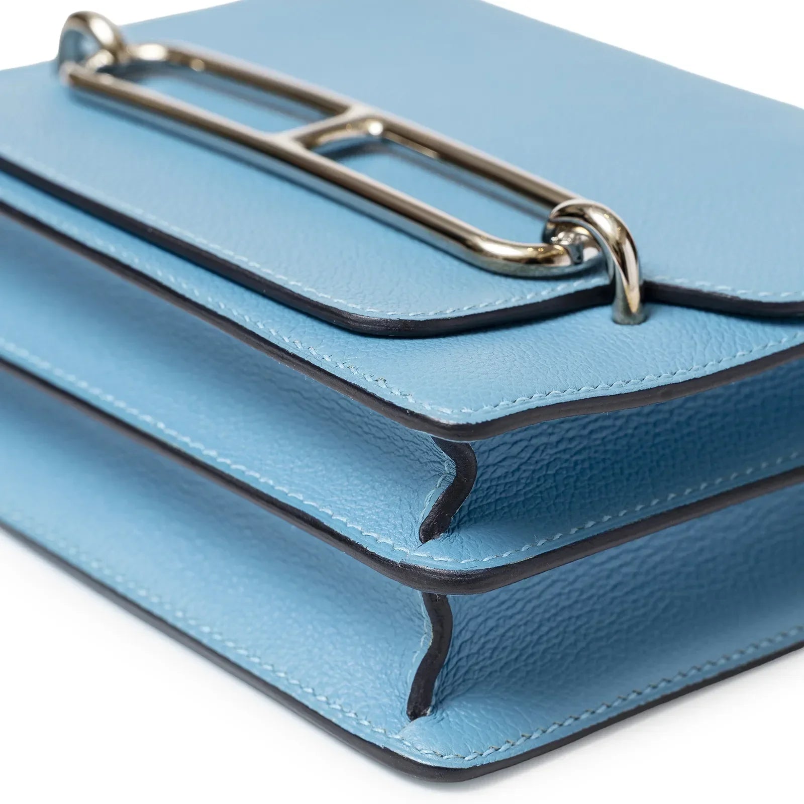 Hermès Sac Mini Roulis Blue Evercolor Palladium Hardware