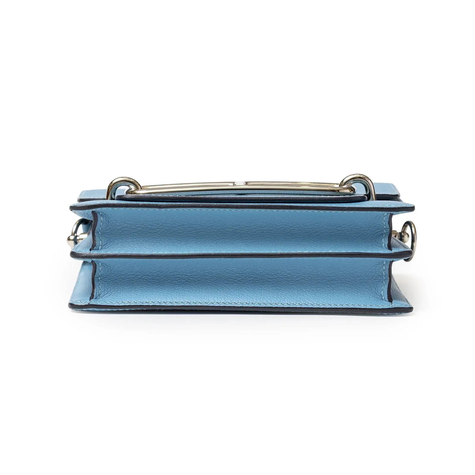 Hermès Sac Mini Roulis Blue Evercolor Palladium Hardware